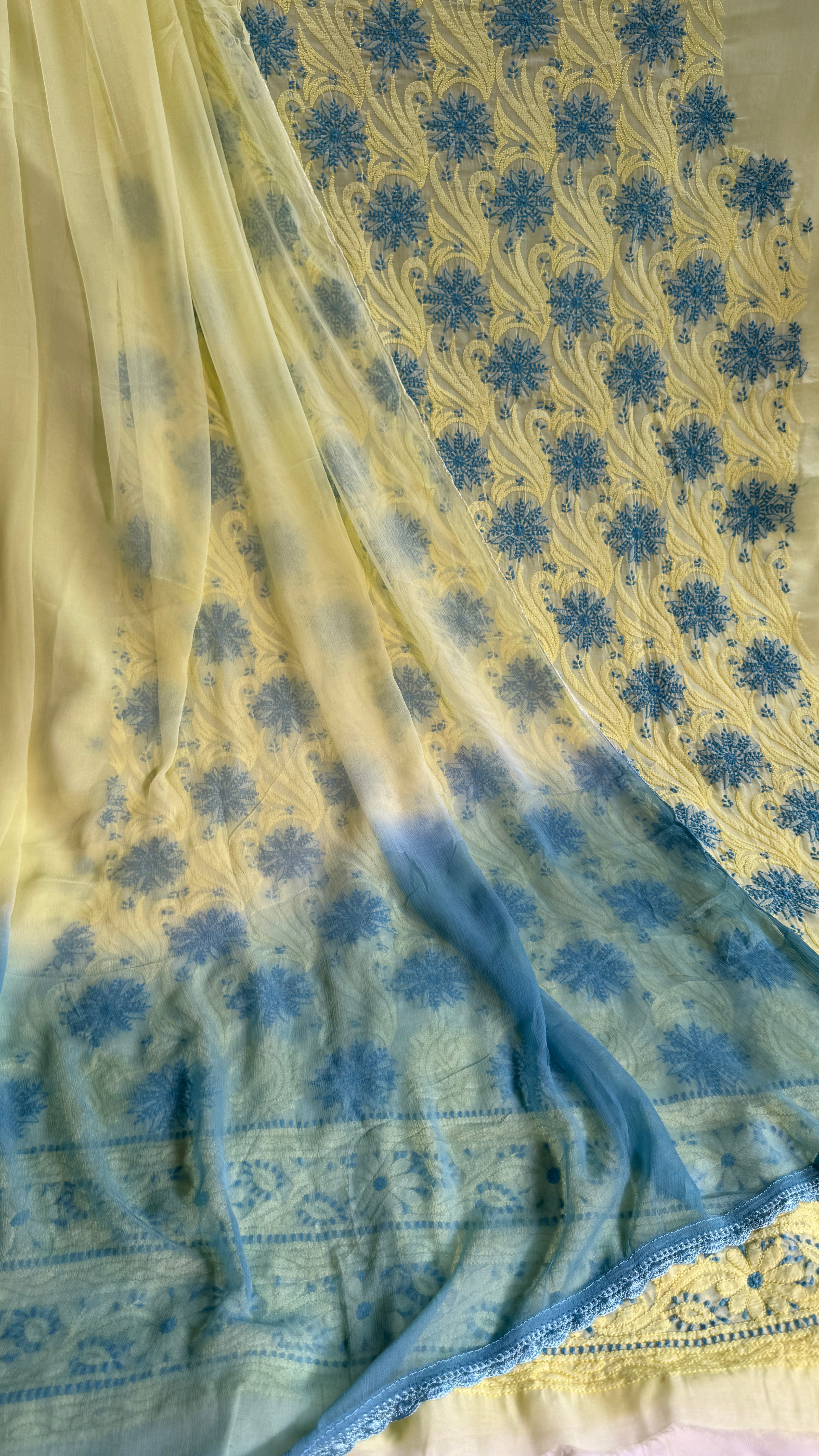 Handcrafted Lucknowi Chikankari Suit Set - Full Jaal - ARIAA CHIKANKARI