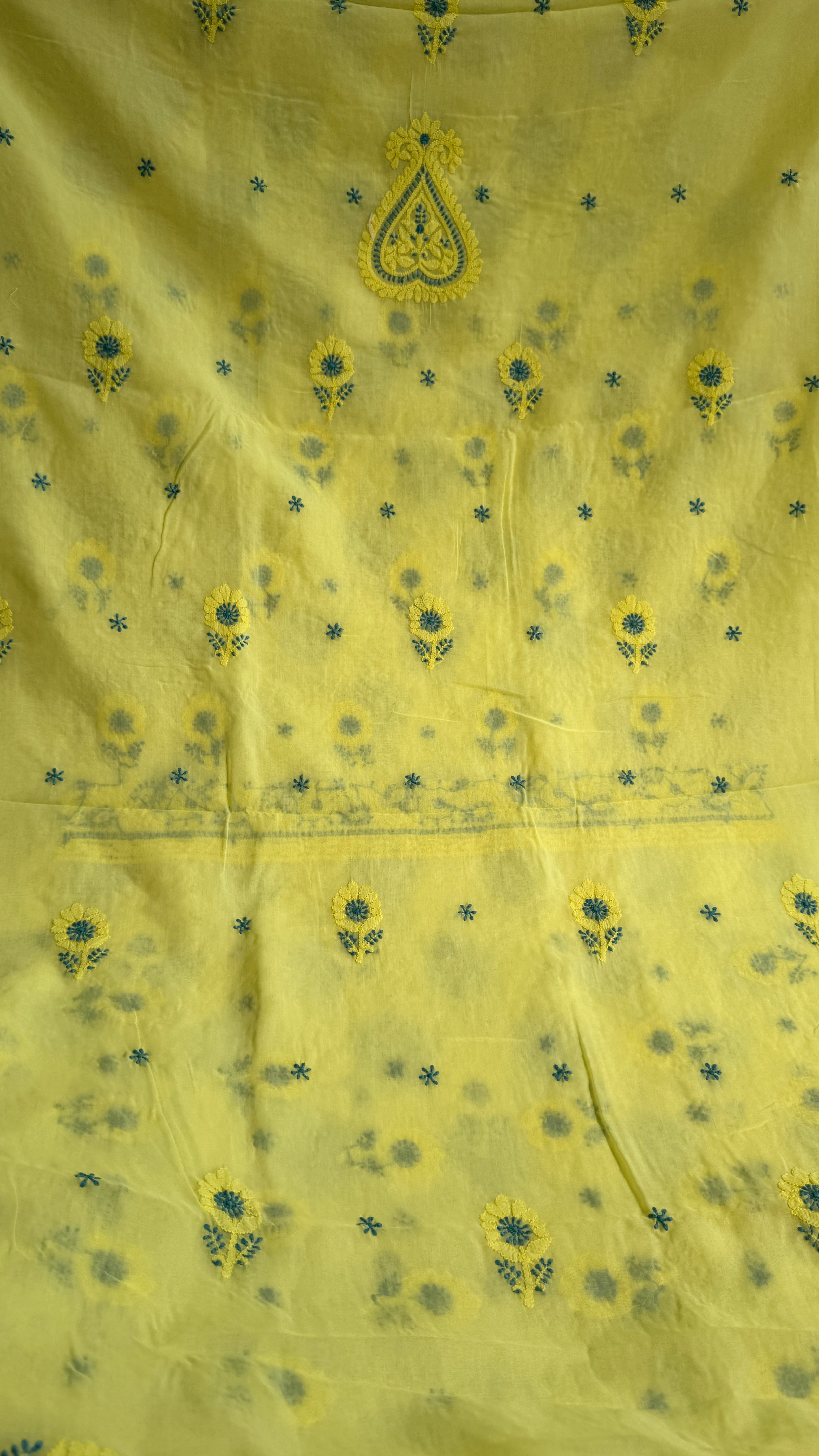 Handcrafted Lucknowi Chikankari Suit Set - Full Jaal - ARIAA CHIKANKARI