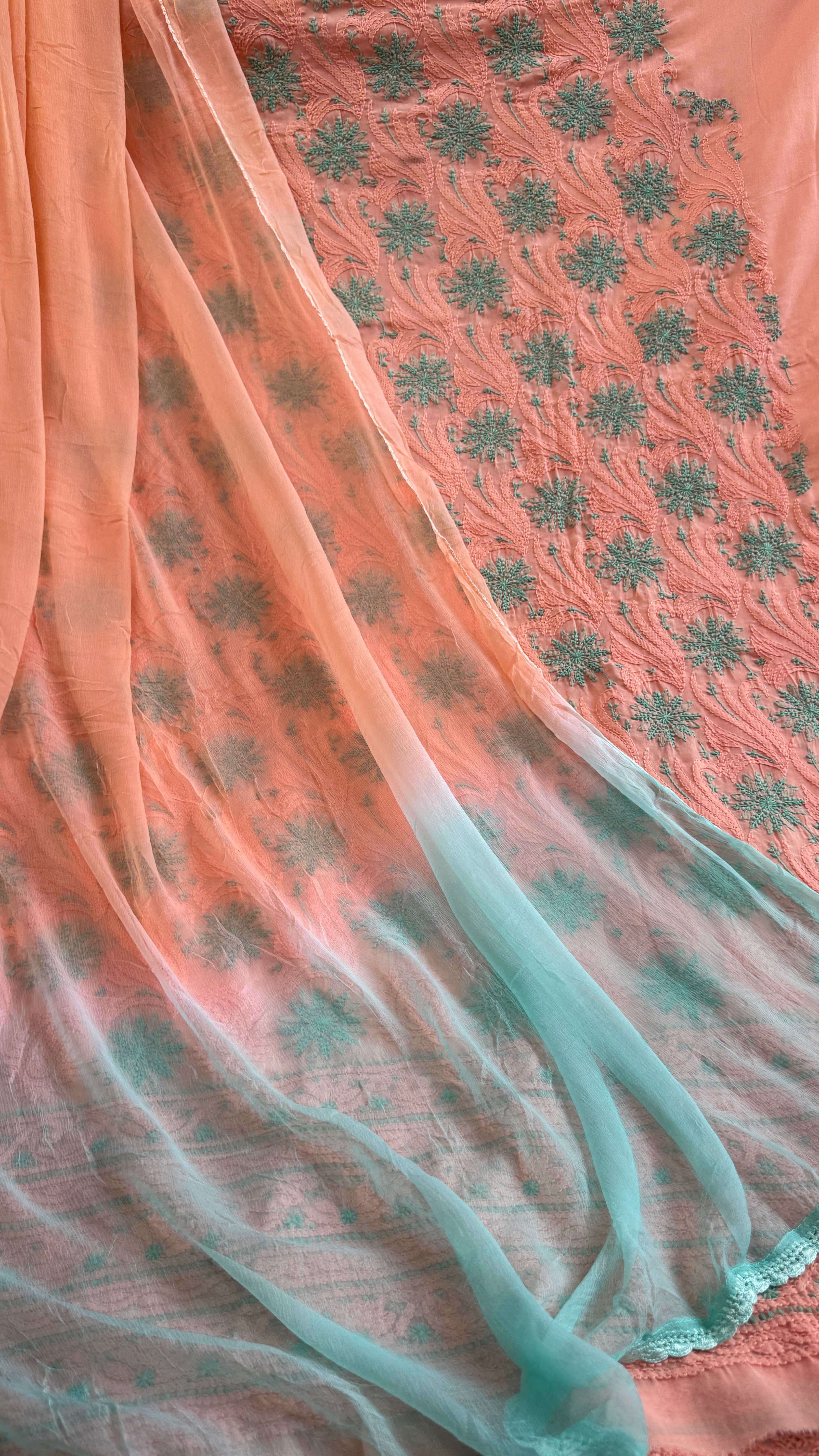 Handcrafted Lucknowi Chikankari Suit Set - Full Jaal - ARIAA CHIKANKARI