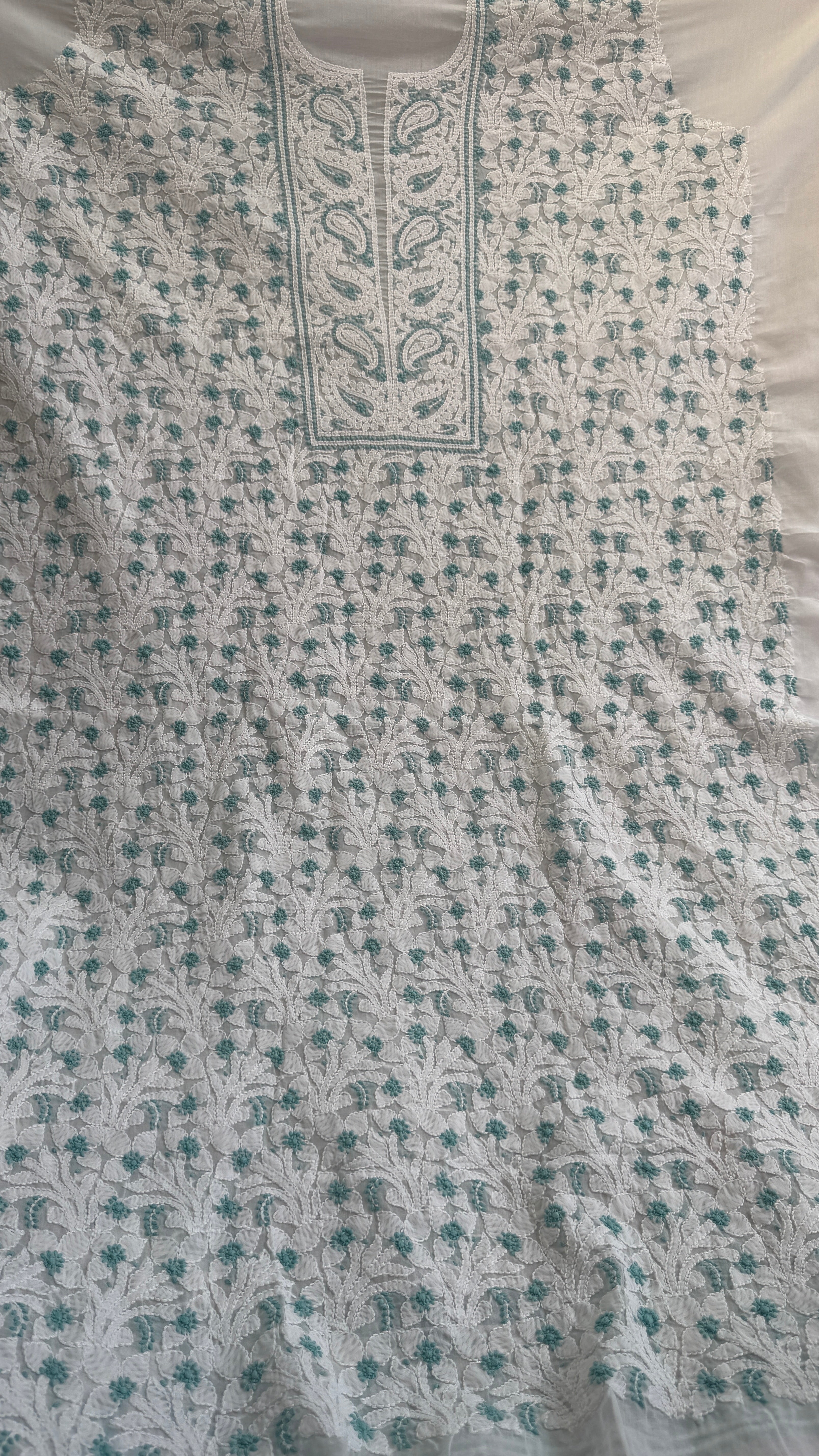 Handcrafted Lucknowi Chikankari Suit Set - Full Jaal - ARIAA CHIKANKARI