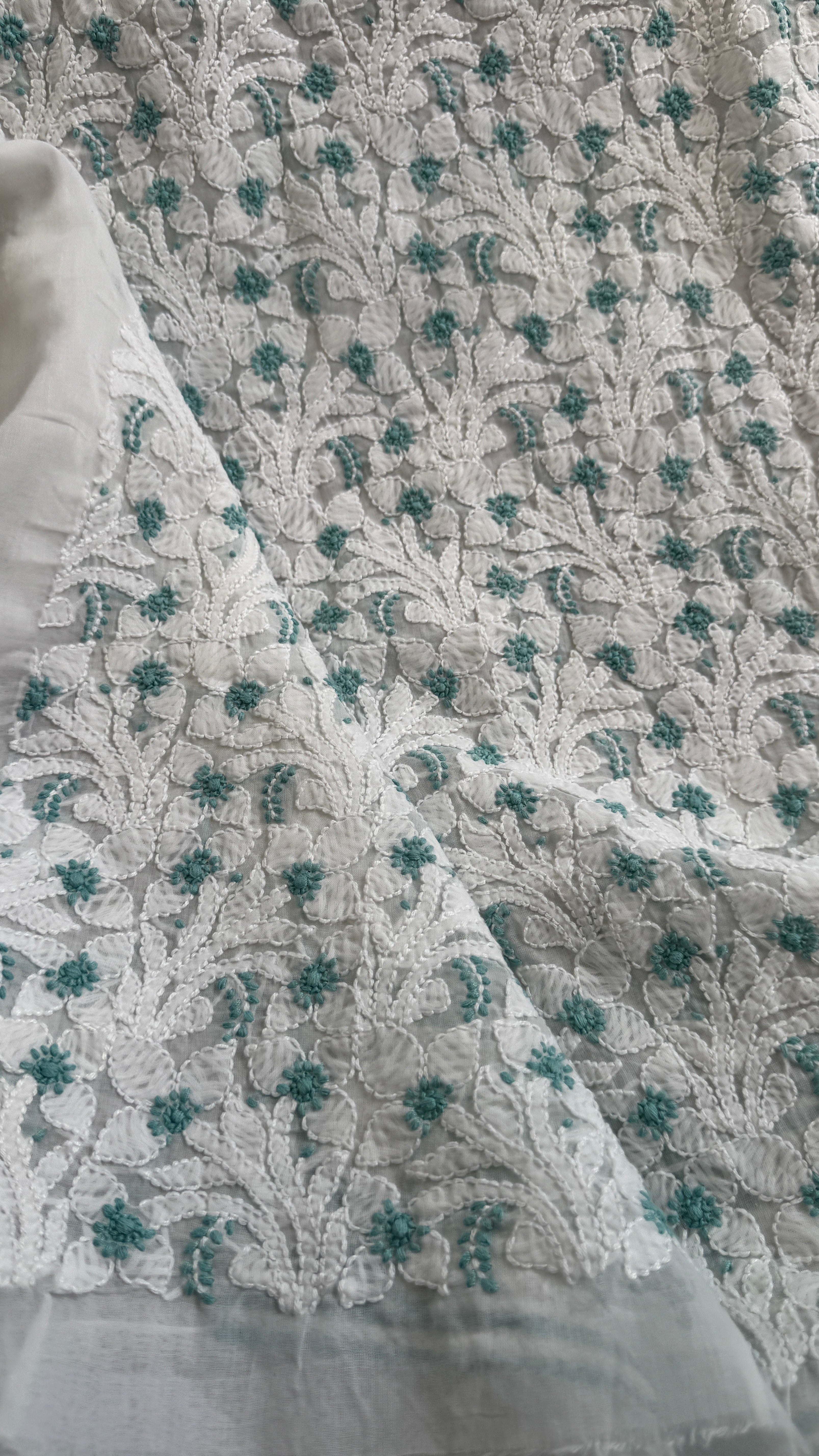 Handcrafted Lucknowi Chikankari Suit Set - Full Jaal - ARIAA CHIKANKARI