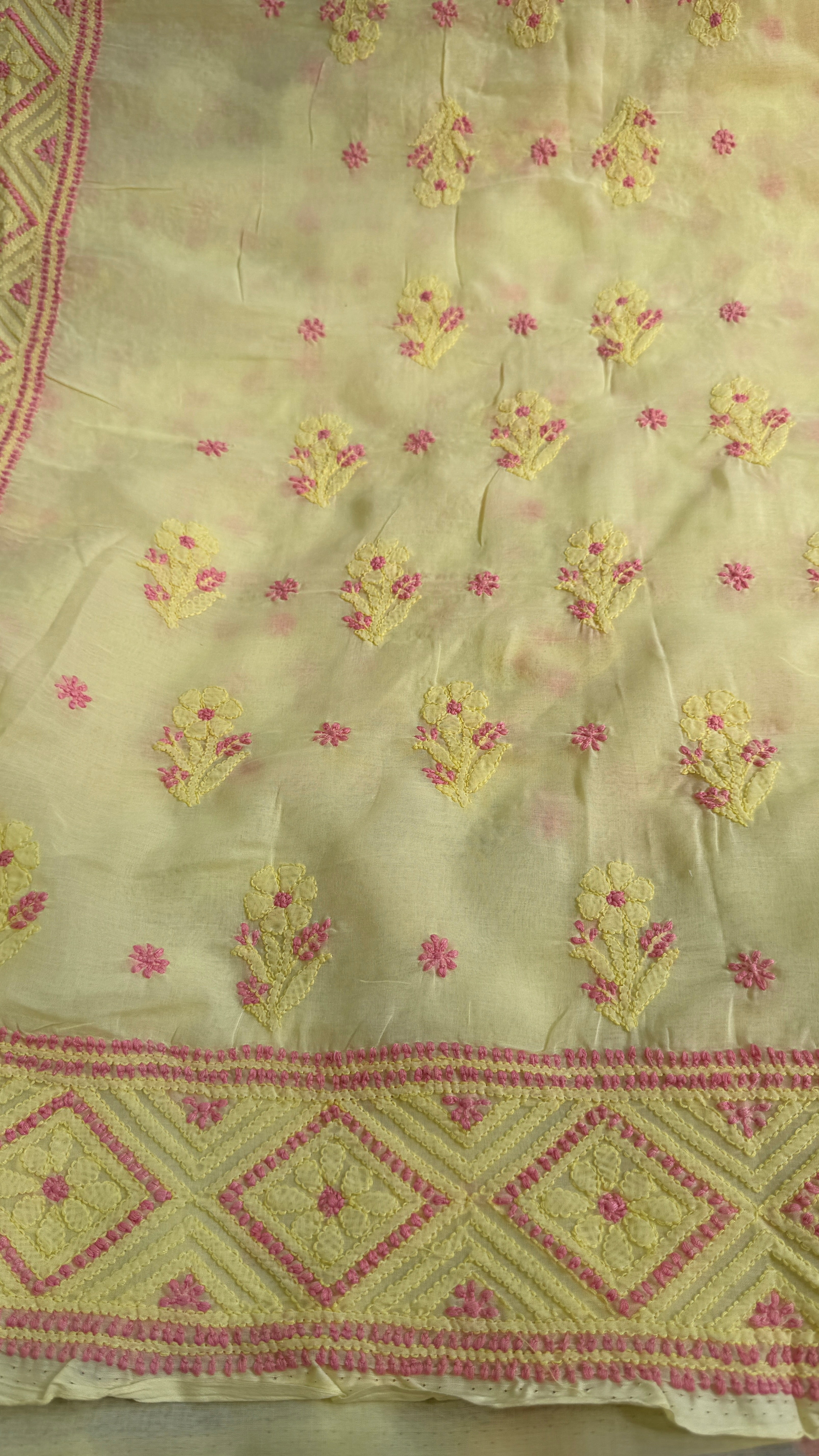 Handcrafted Lucknowi Chikankari Suit Set - Full Jaal - ARIAA CHIKANKARI