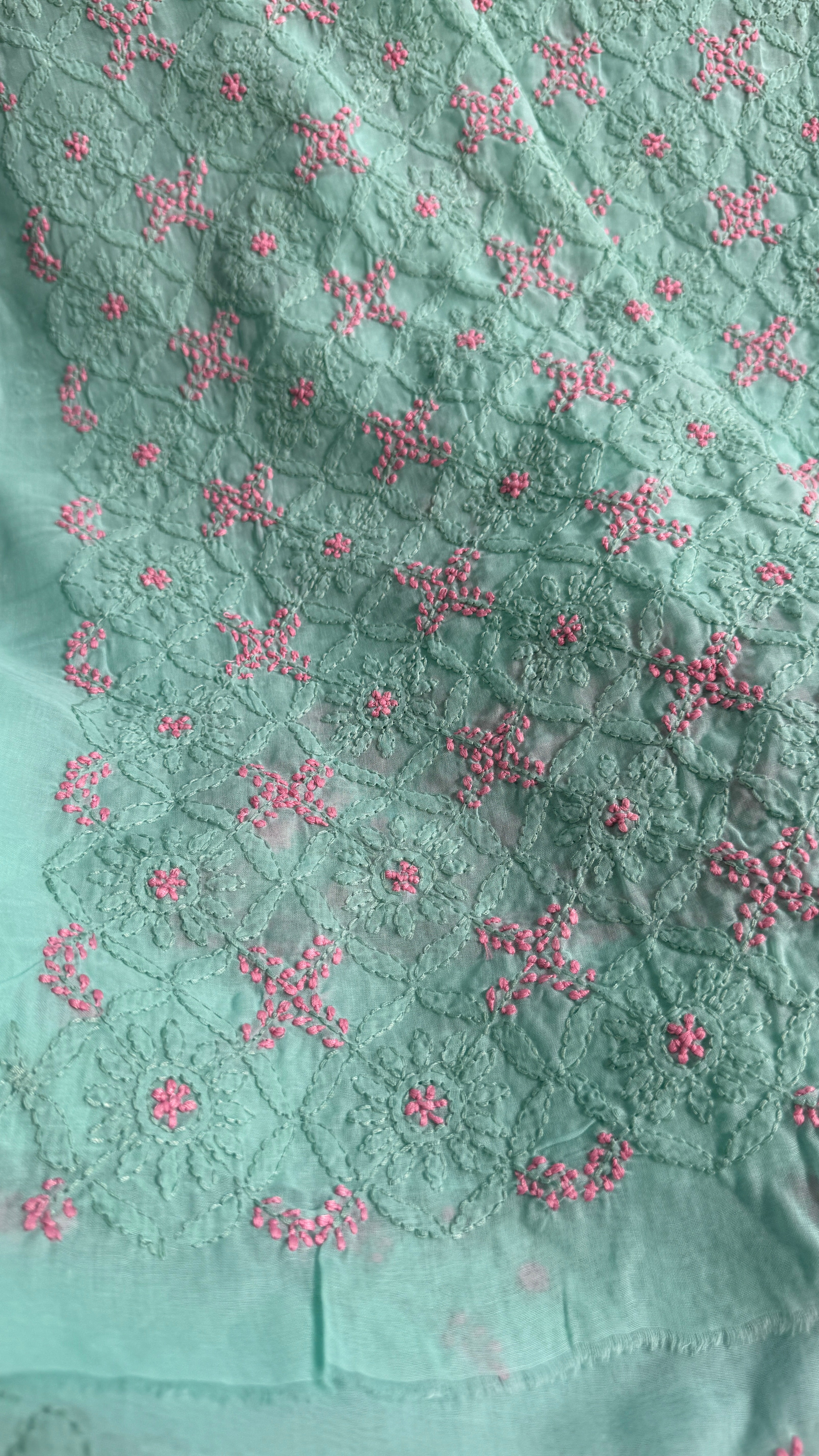 Handcrafted Lucknowi Chikankari Suit Set - Full Jaal - ARIAA CHIKANKARI