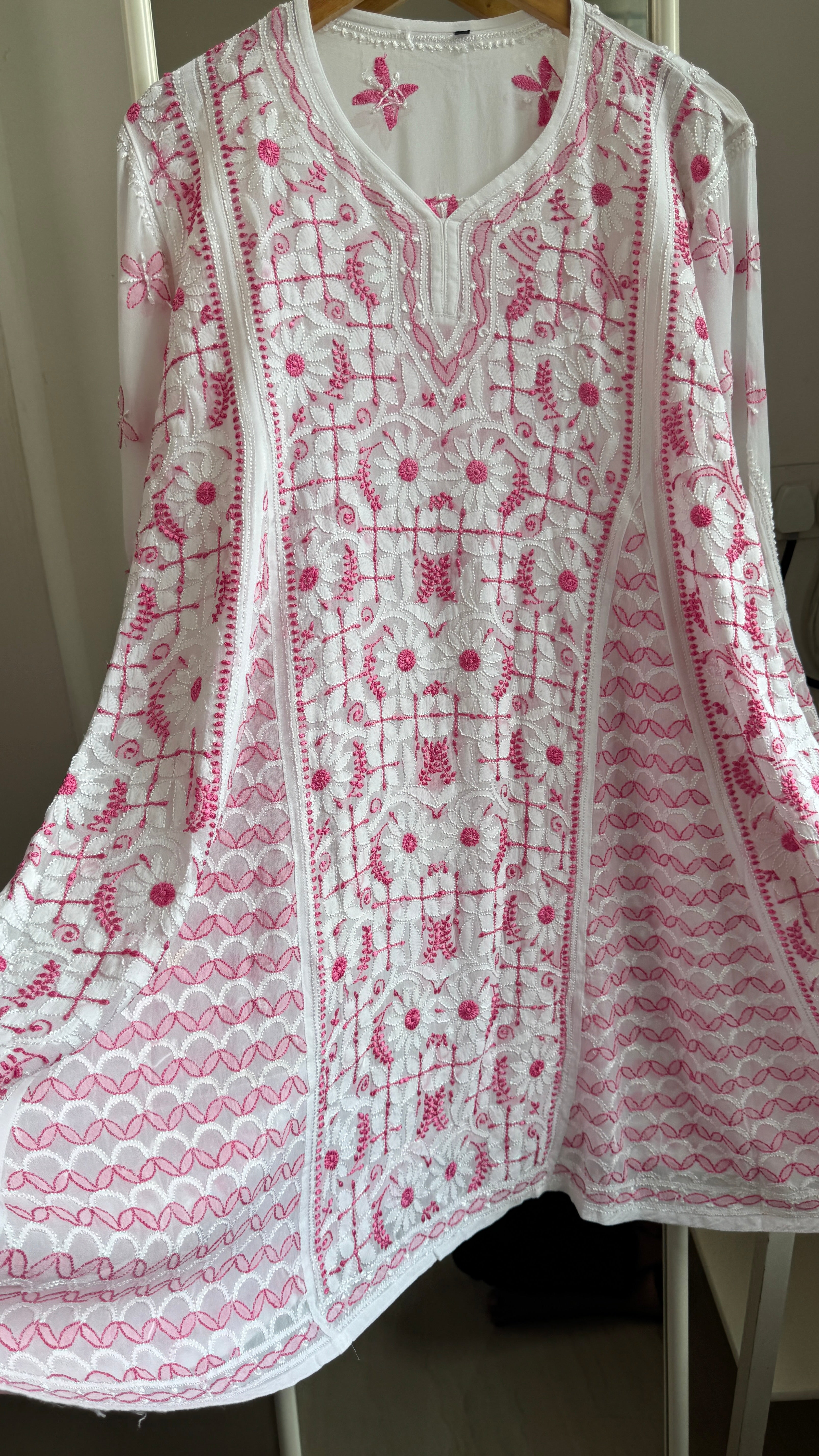 Viscose Chikankari Short Anarkali - Multi Colour - Sahar Collection
