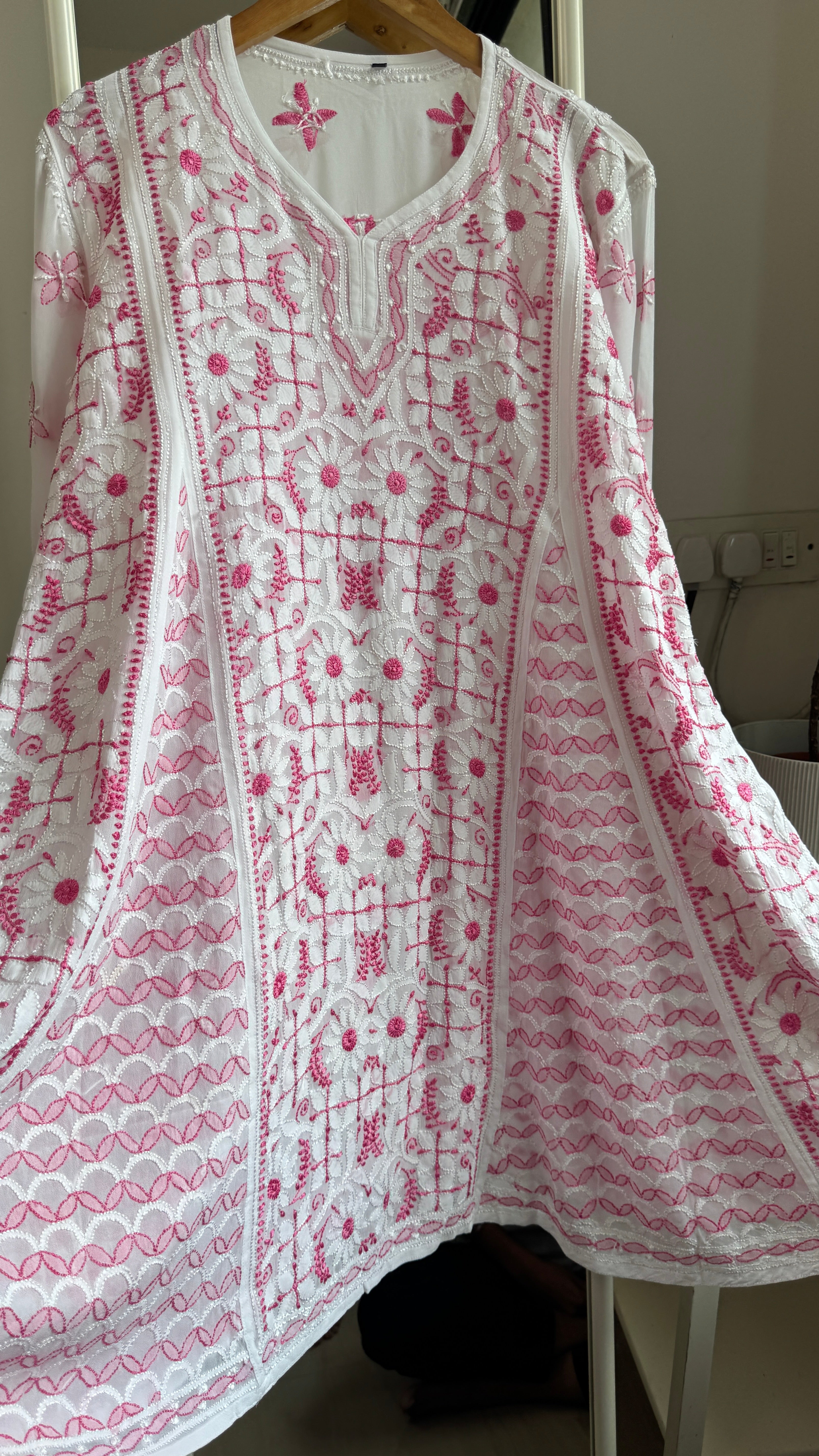 Viscose Chikankari Short Anarkali - Multi Colour - Sahar Collection