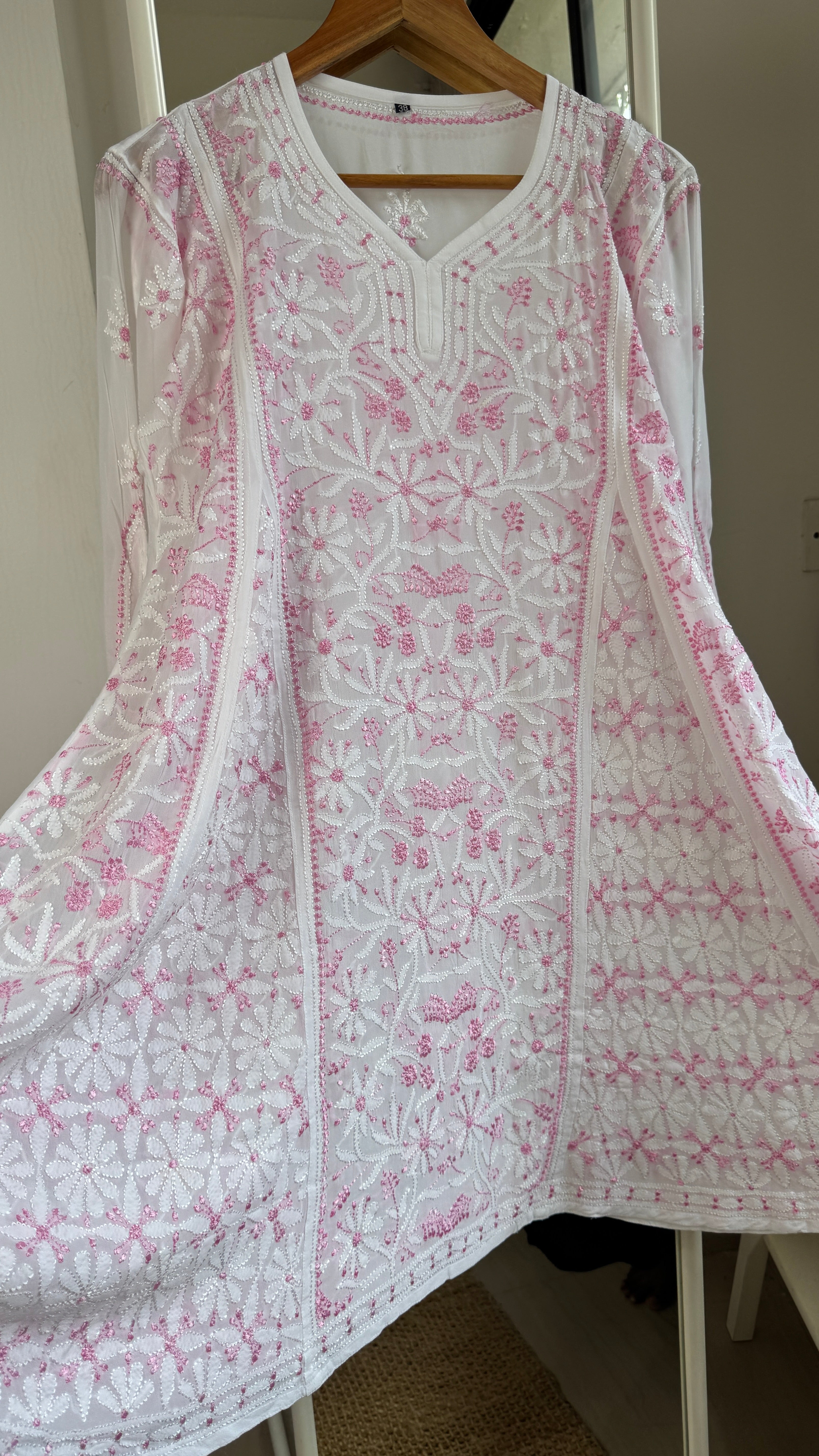 Viscose Chikankari Short Anarkali - Multi Colour - Sahar Collection