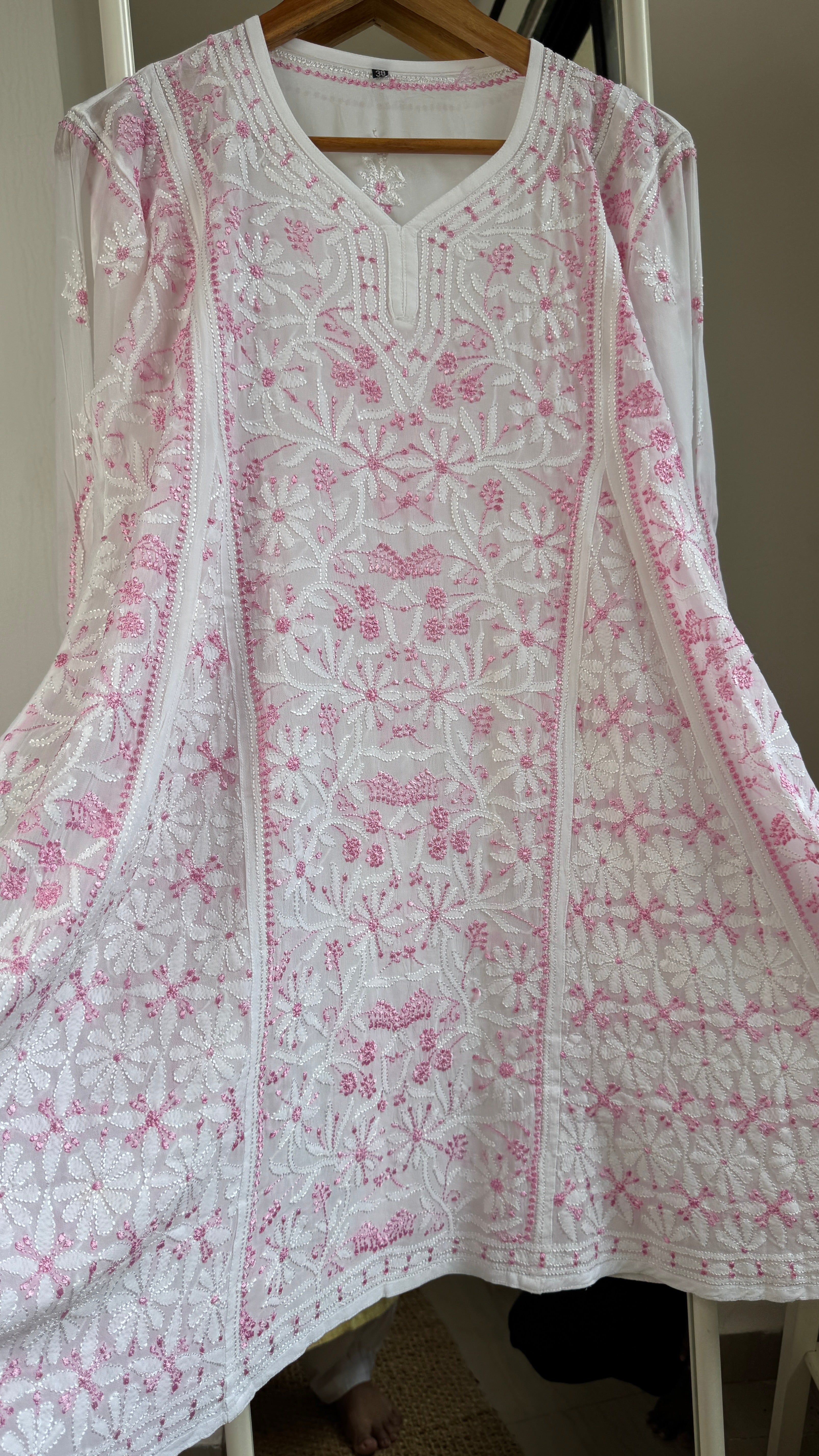 Viscose Chikankari Short Anarkali - Multi Colour - Sahar Collection
