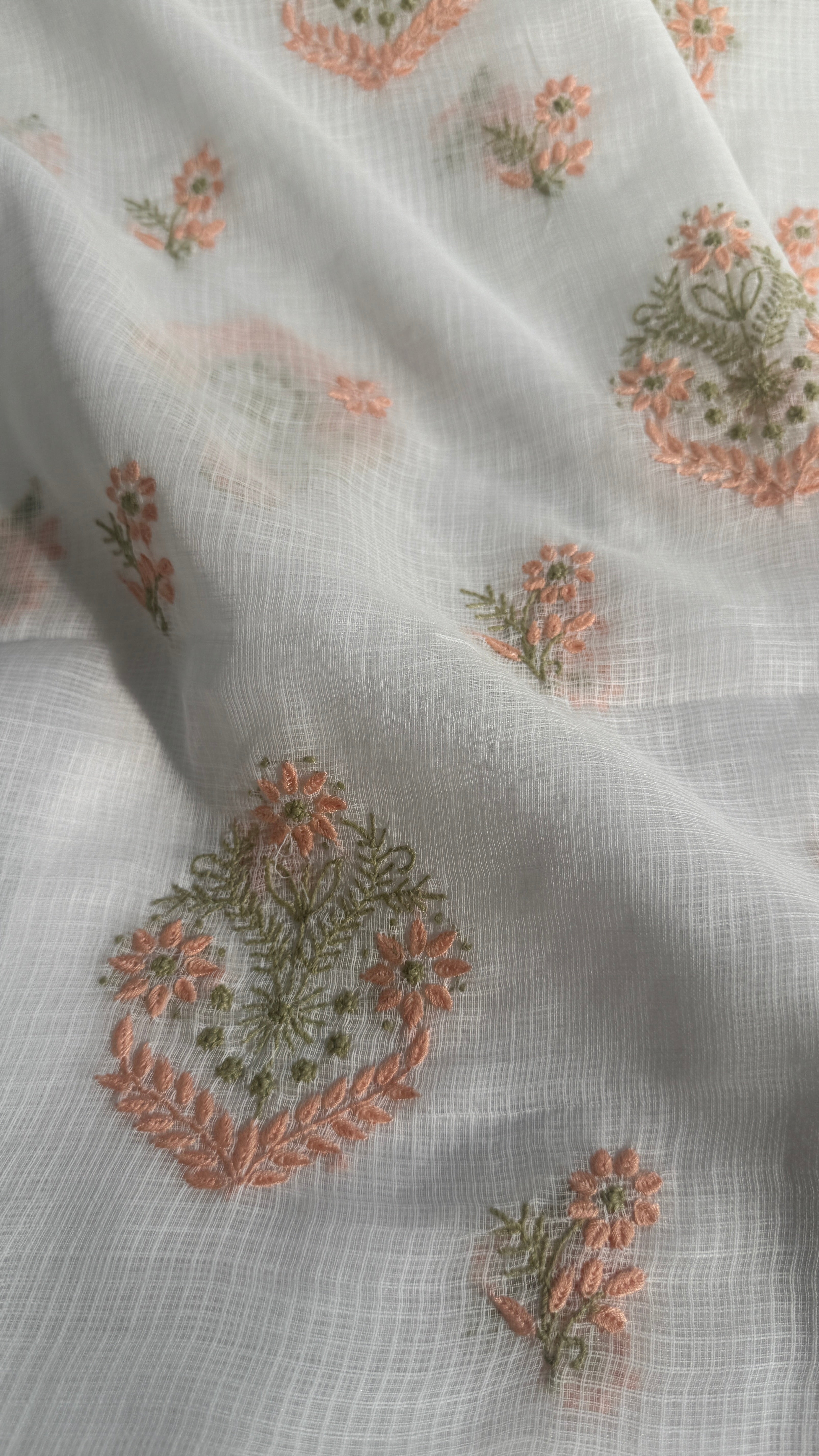 Kota Length with Dupatta - White
