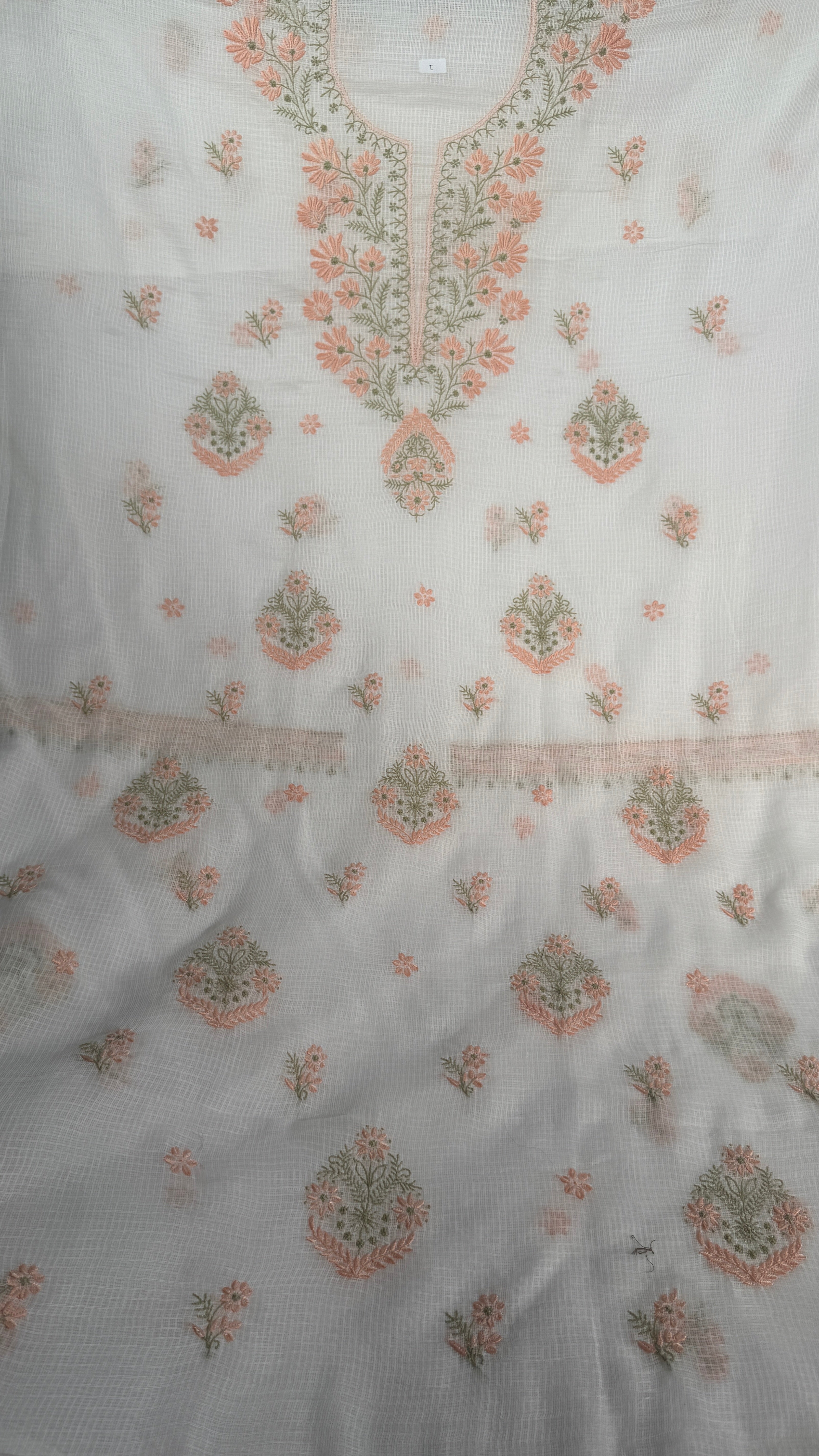 Kota Length with Dupatta - White