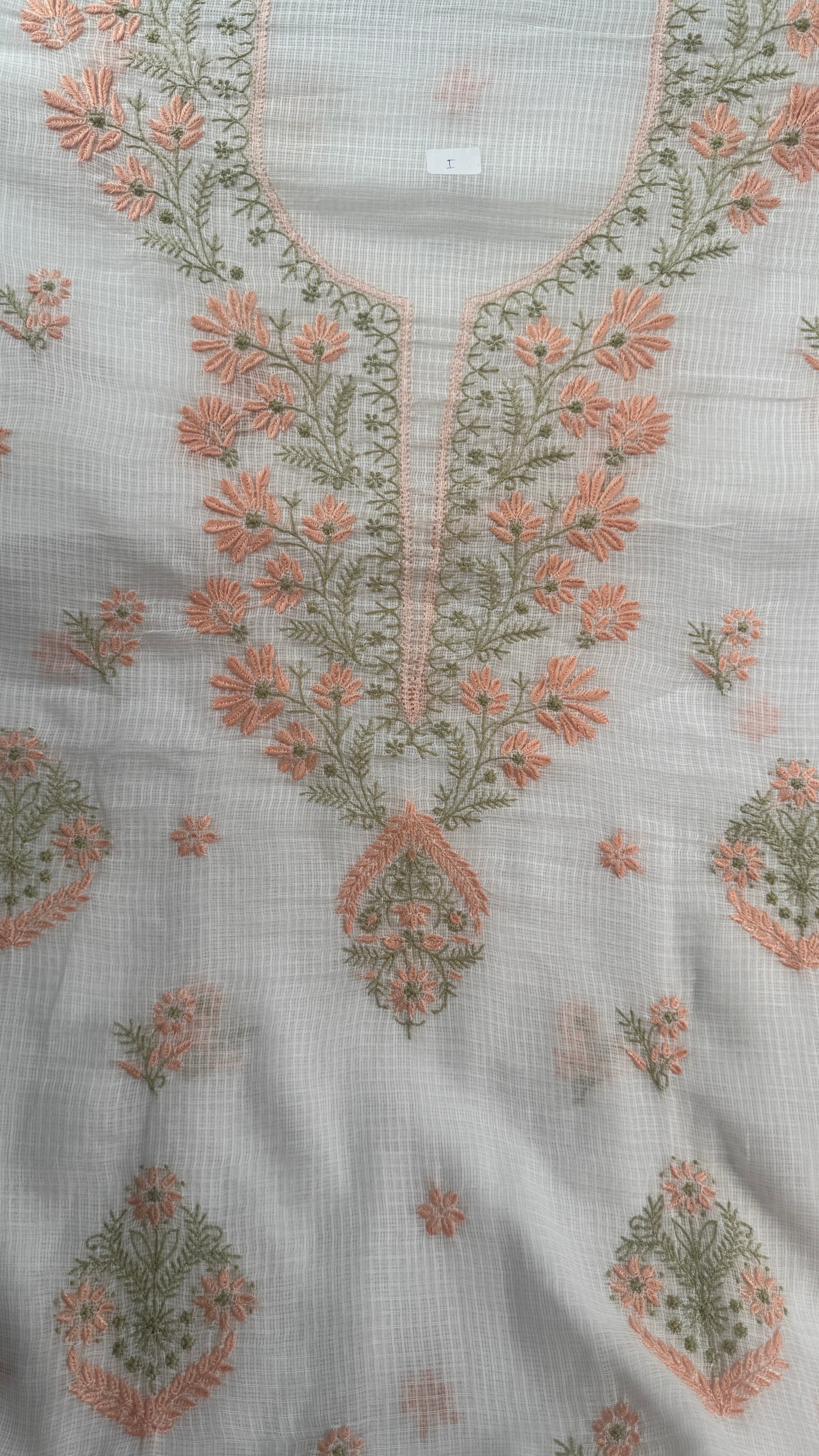 Kota Length with Dupatta - White