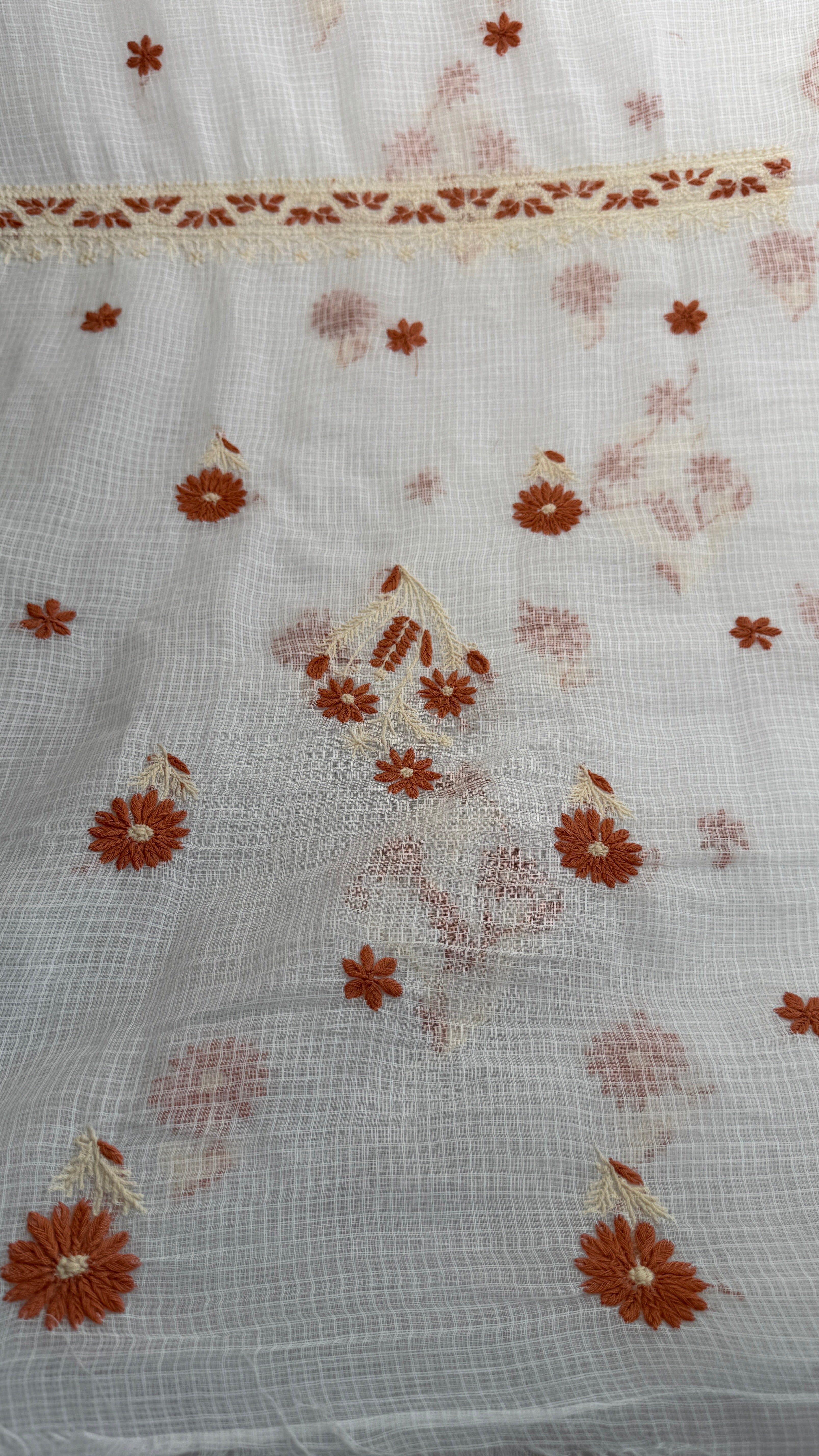 Kota Length with Dupatta - White