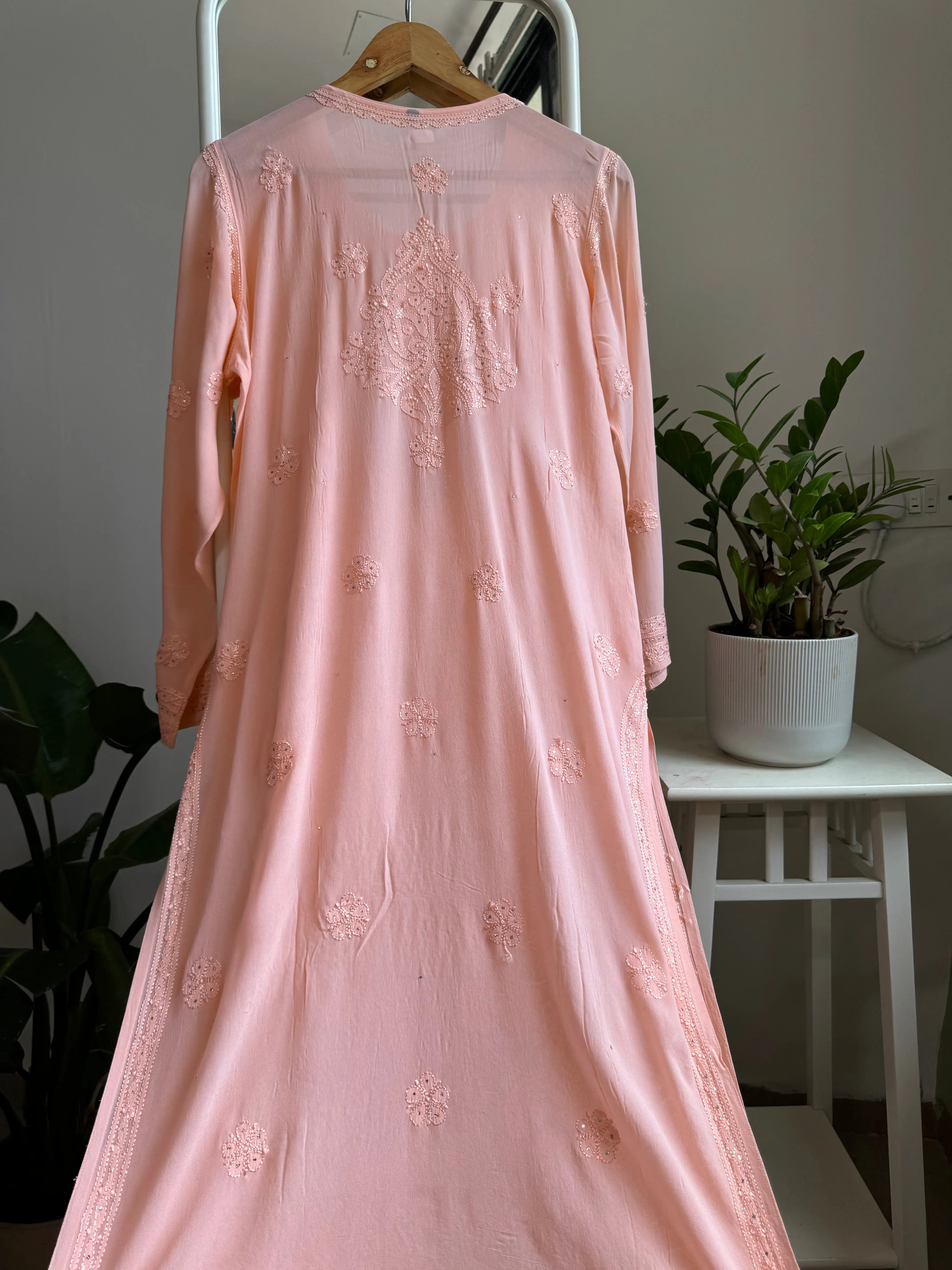 Viscose Kurti with Mukaish Work - Peach ARIAA CHIKANKARI