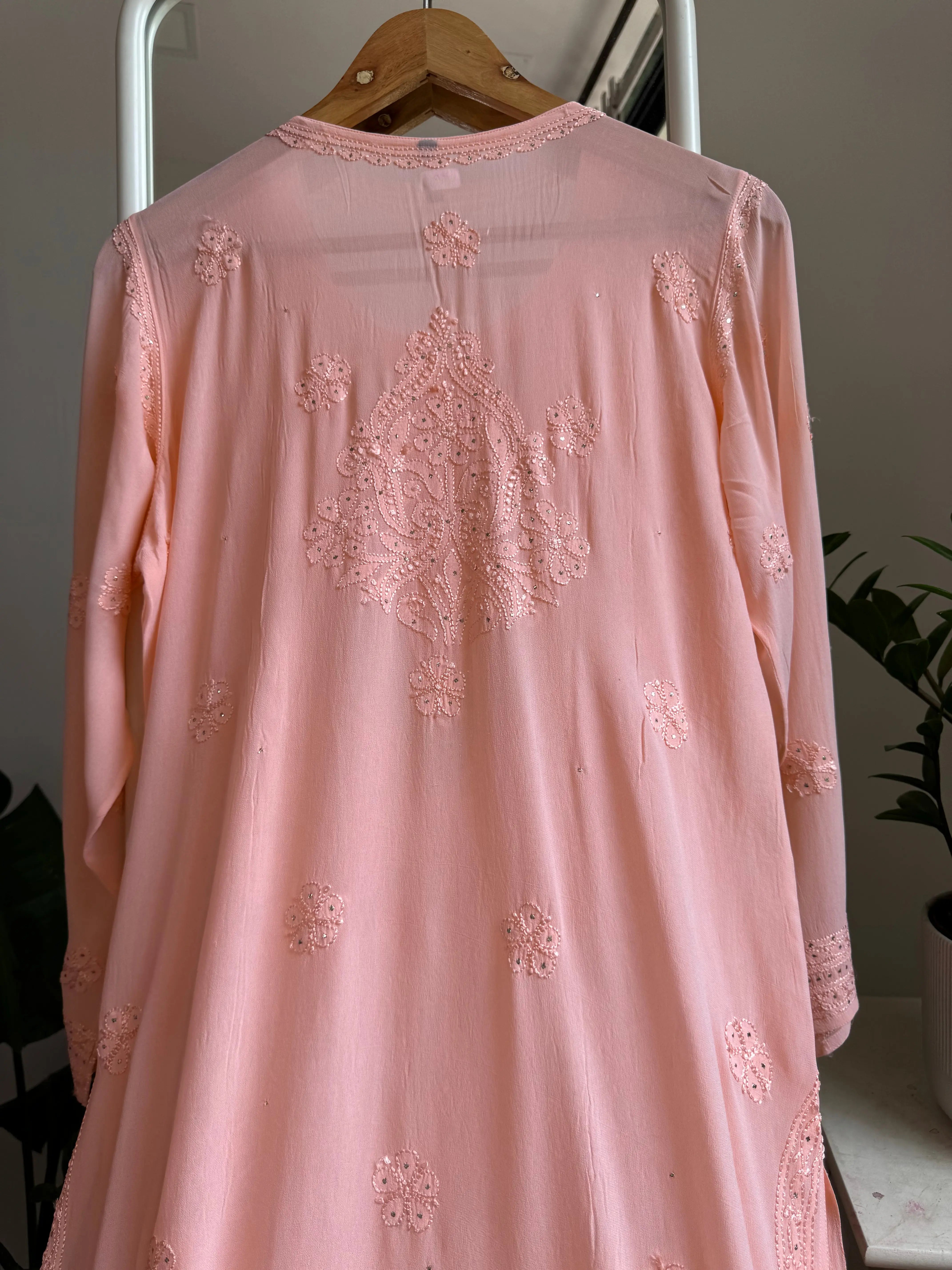 Viscose Kurti with Mukaish Work - Peach ARIAA CHIKANKARI