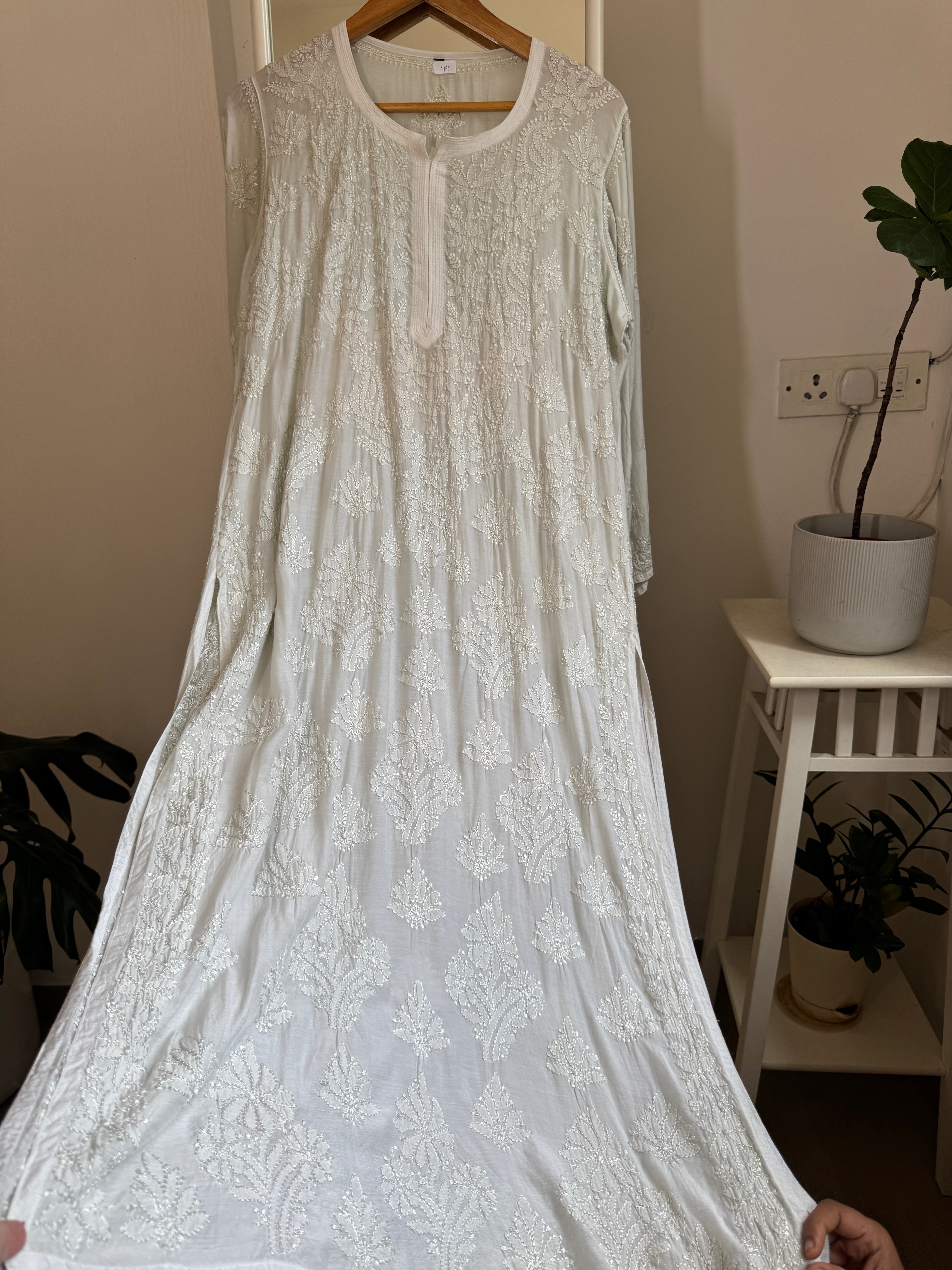 Muslin Chikankari Kurti - Light Pista Green ARIAA CHIKANKARI