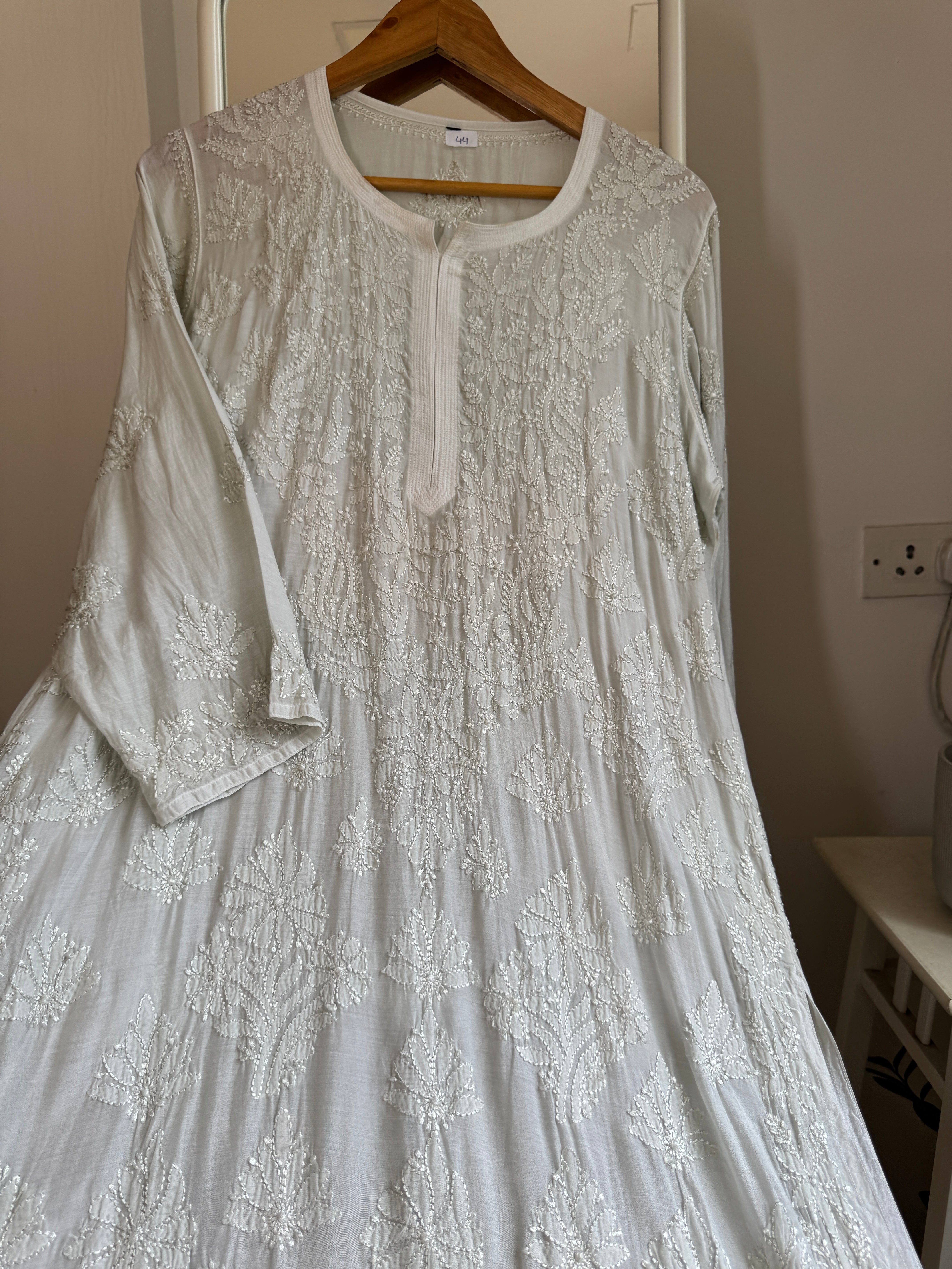 Muslin Chikankari Kurti - Light Pista Green ARIAA CHIKANKARI