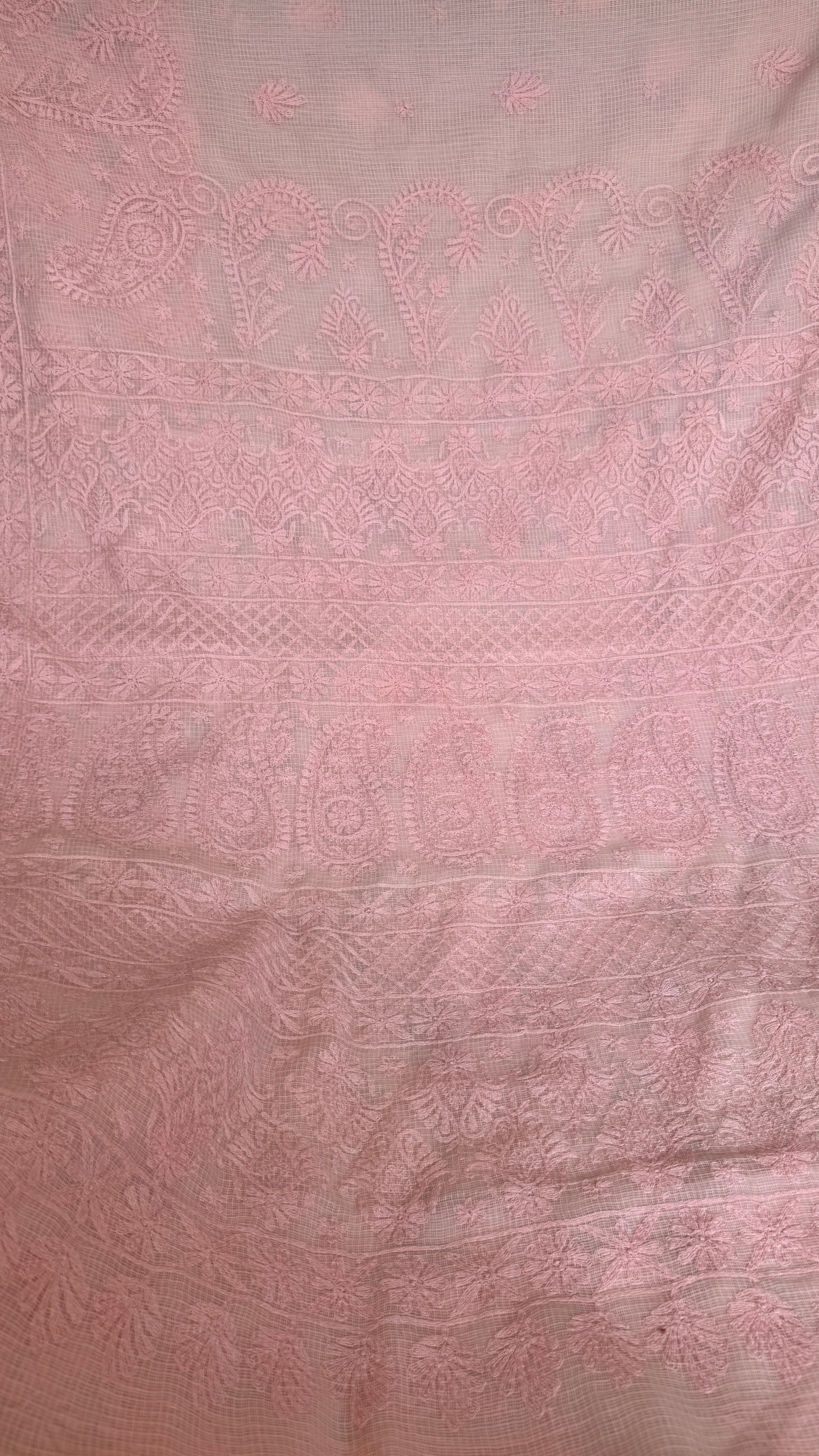 Kota Chikankari saree in Pink