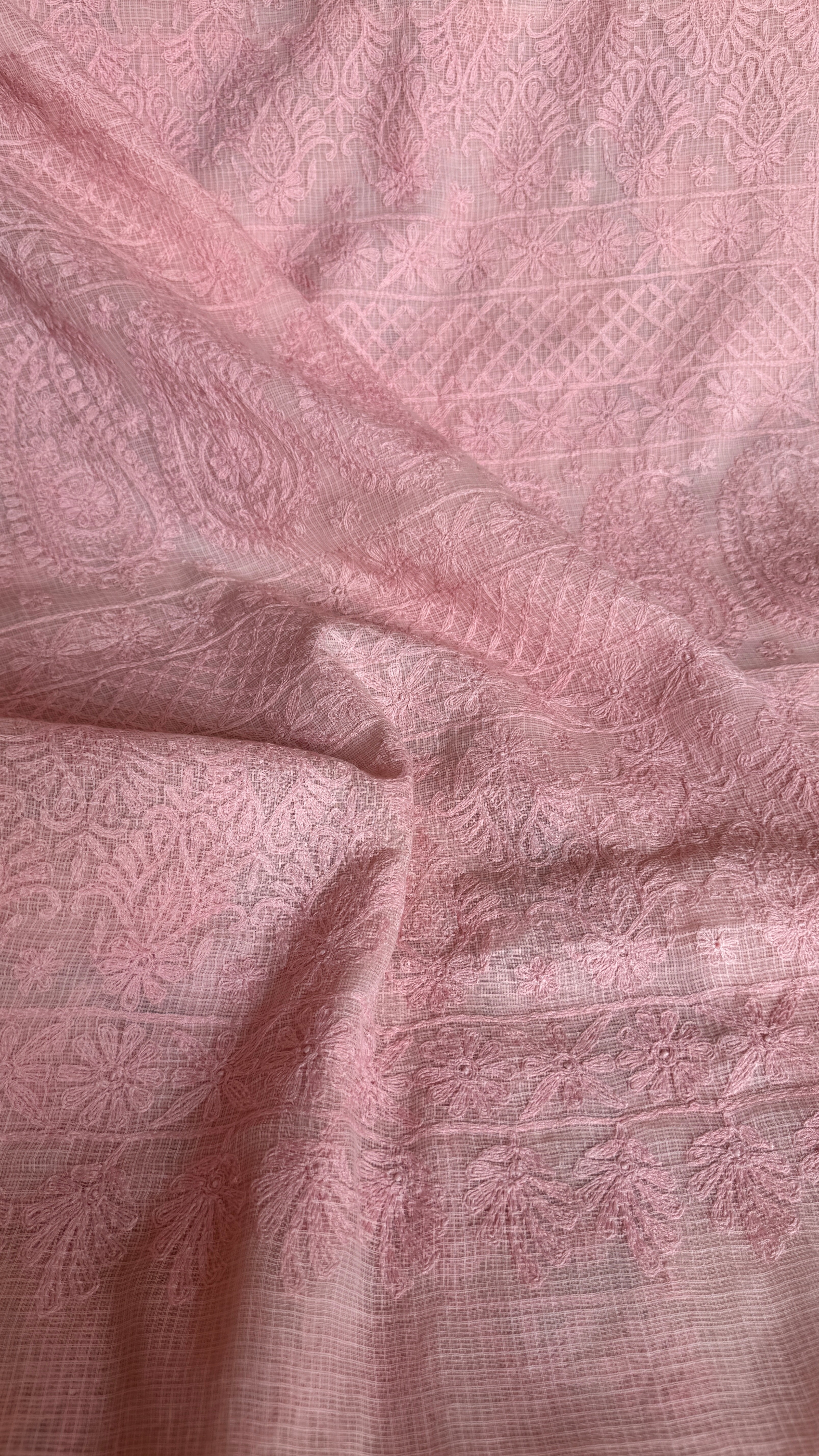 Kota Chikankari saree in Pink
