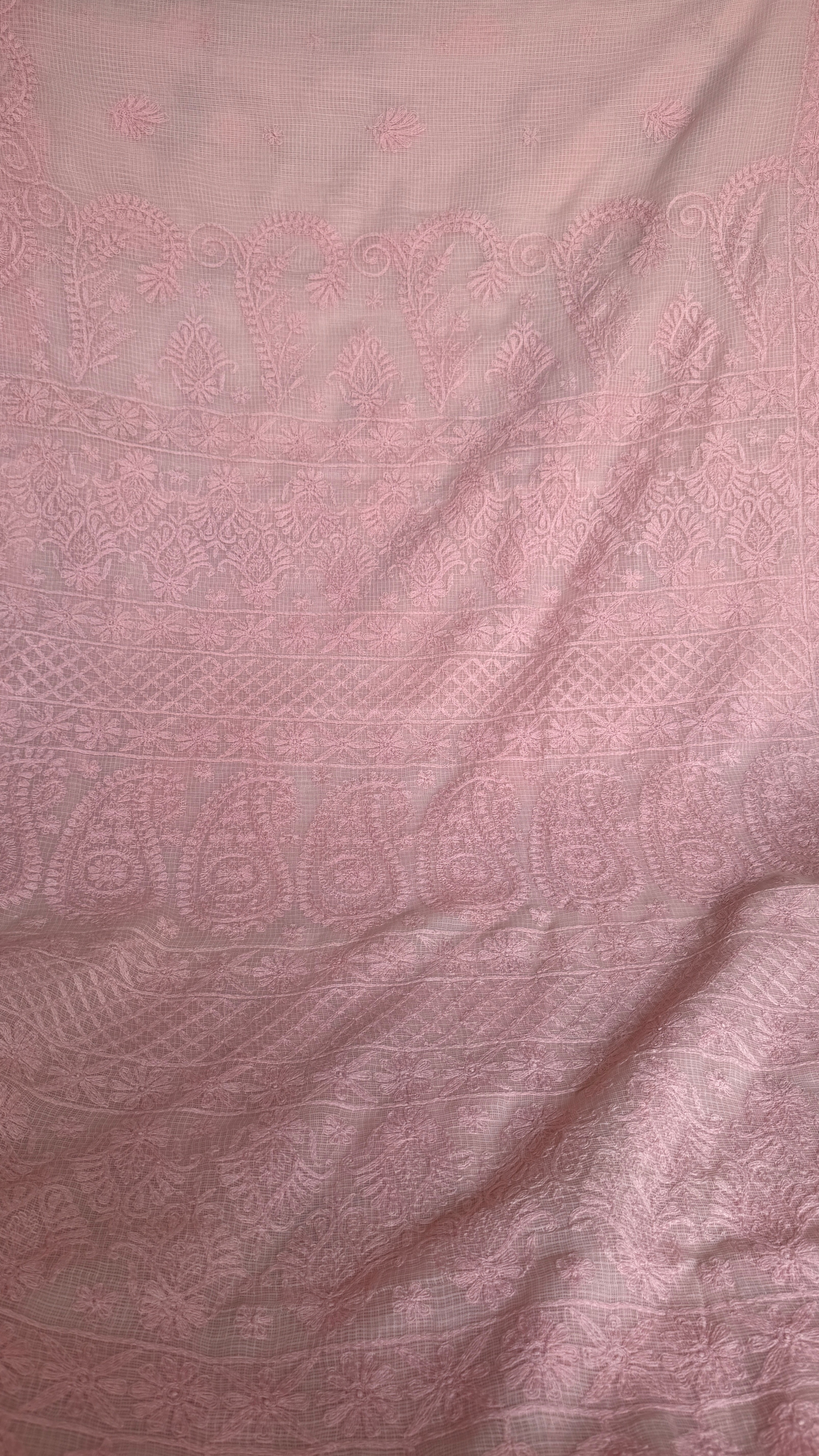 Kota Chikankari saree in Pink