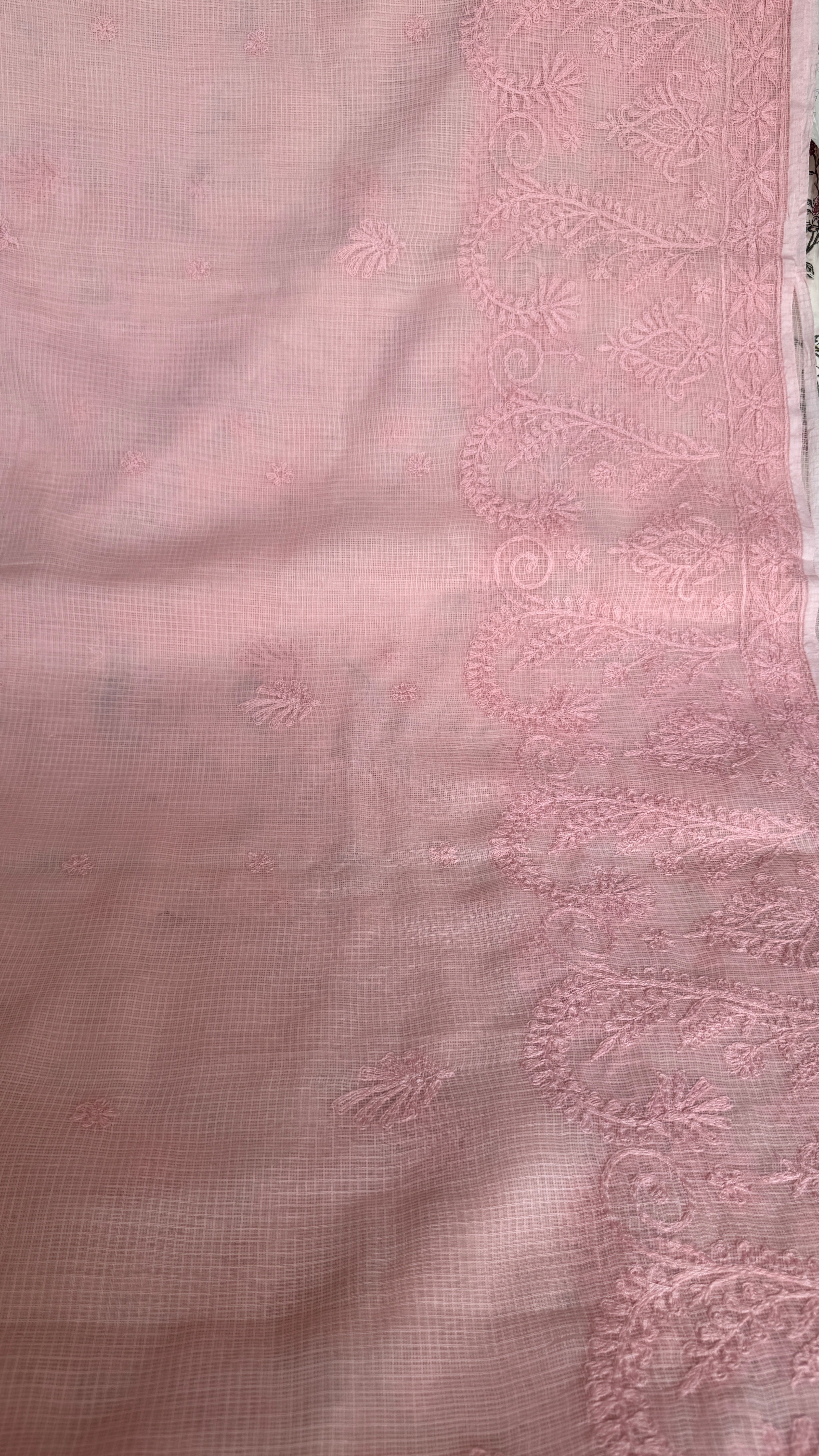 Kota Chikankari saree in Pink