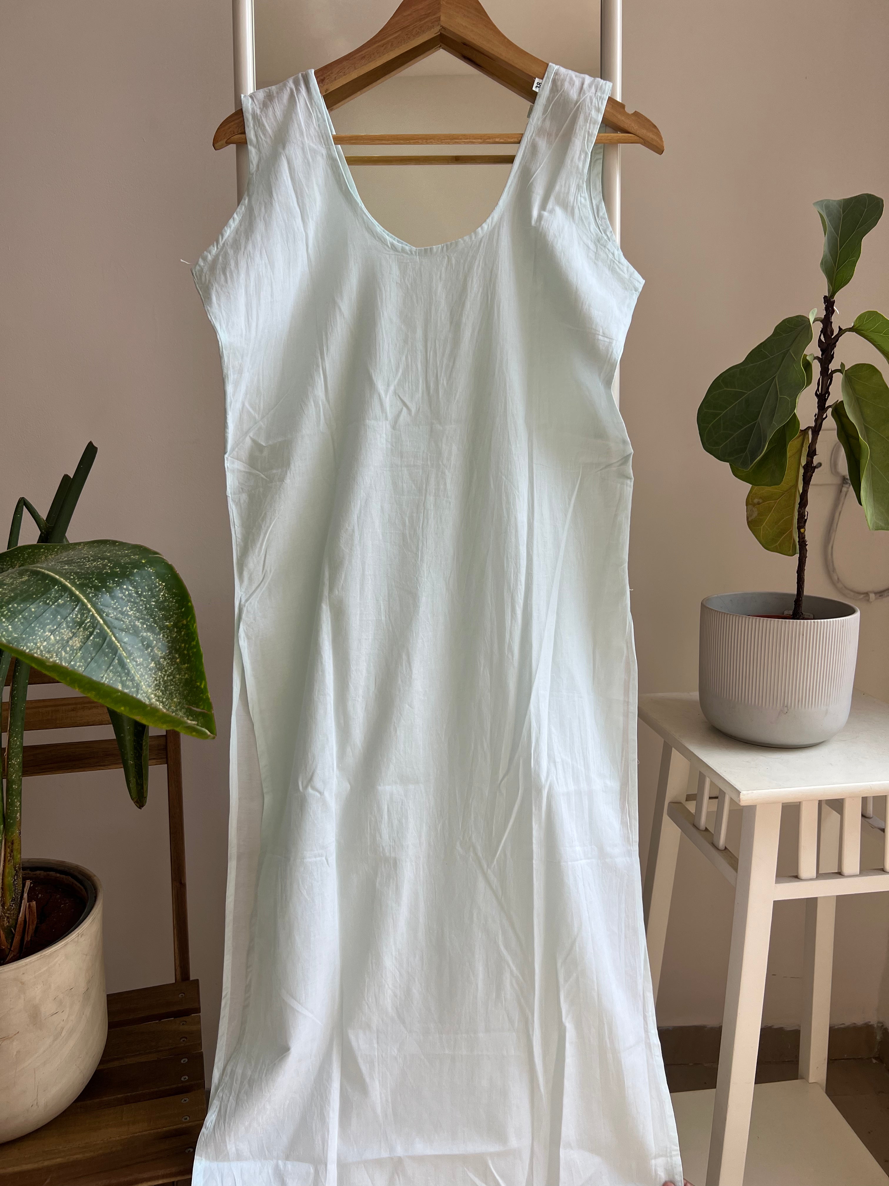 Cotton Inner - Cyan Blue ARIAA CHIKANKARI