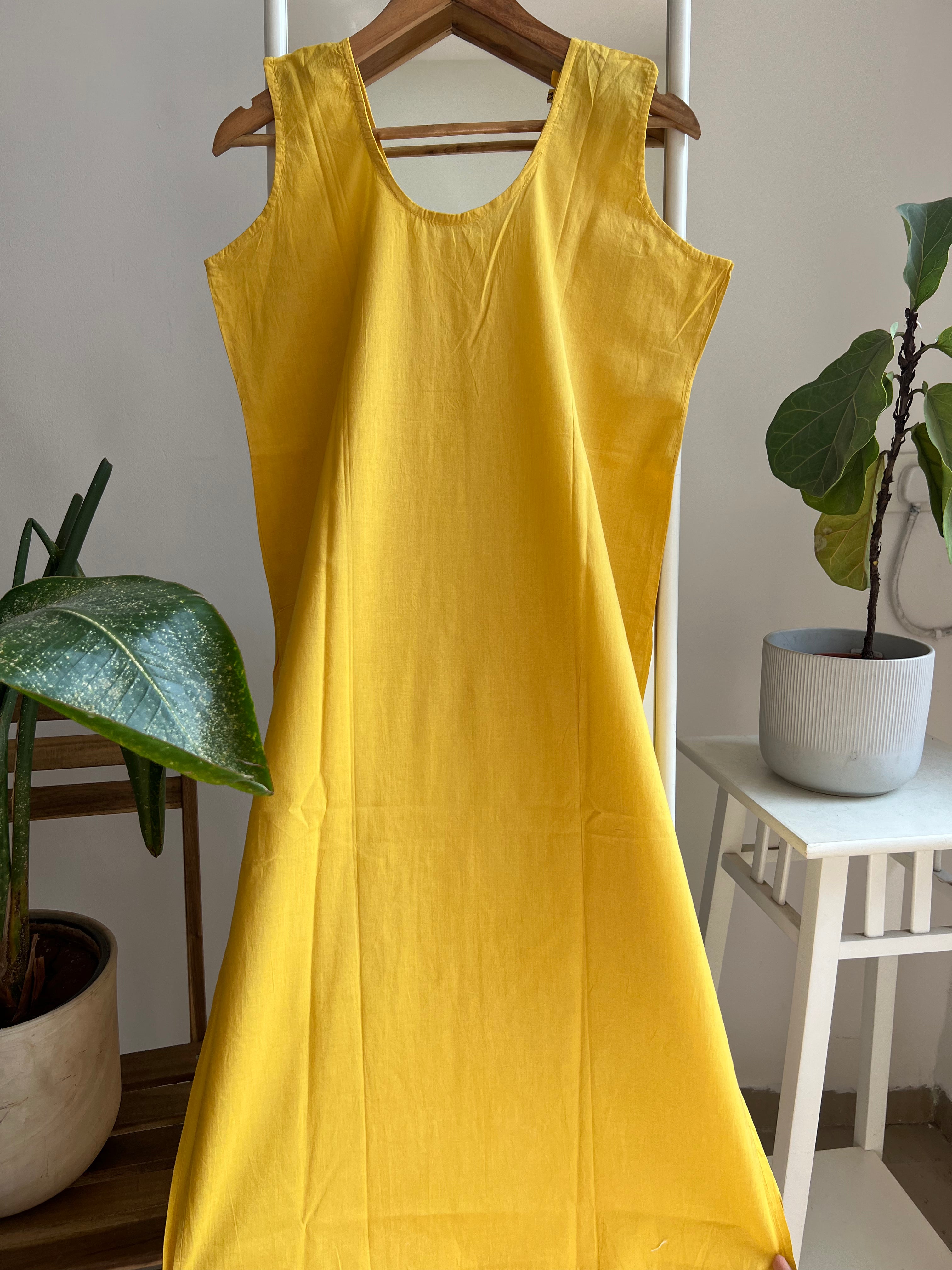 Cotton Inner - Canary Yellow ARIAA CHIKANKARI
