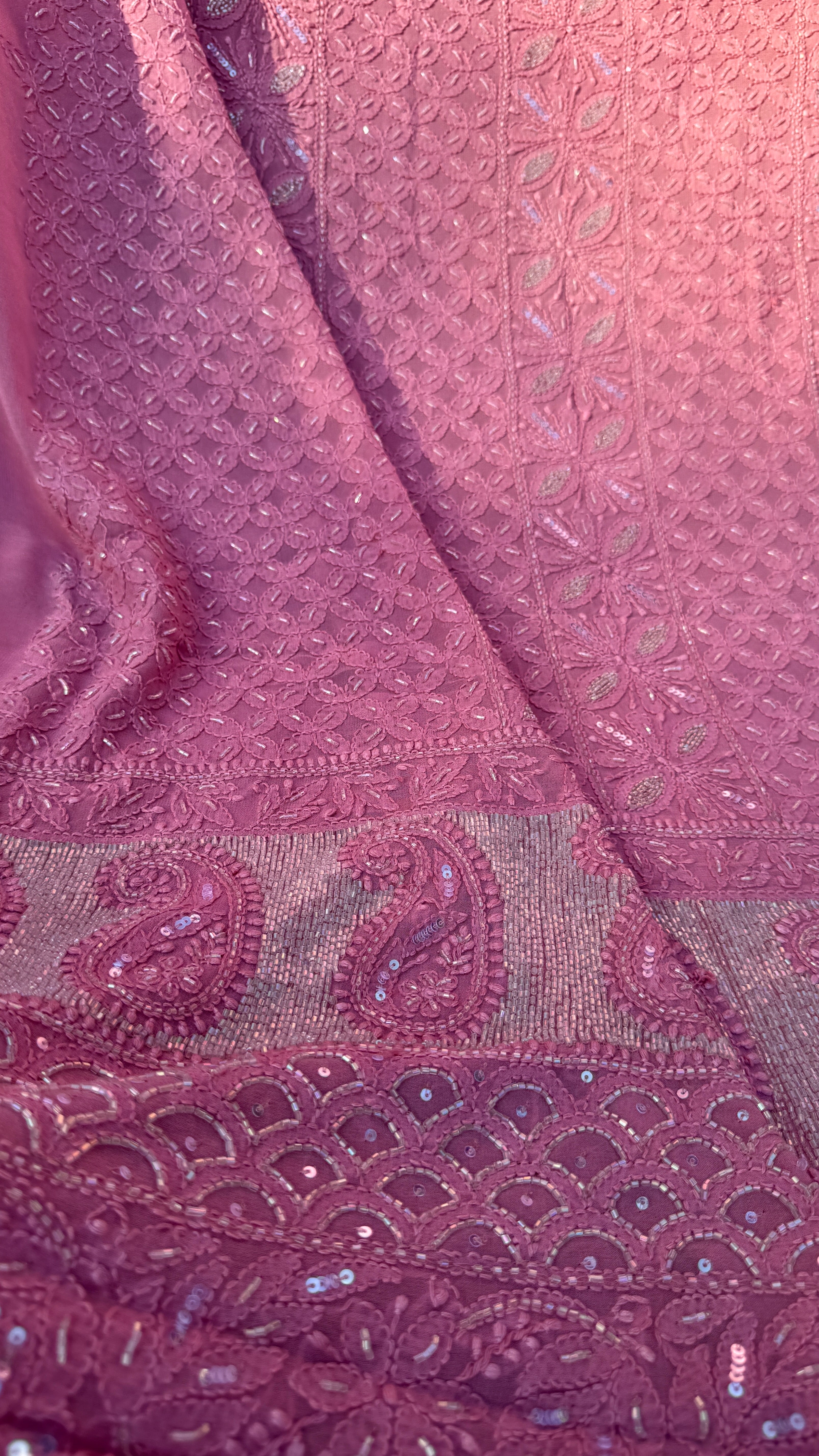 Viscose Length with Dupatta - Rosewood