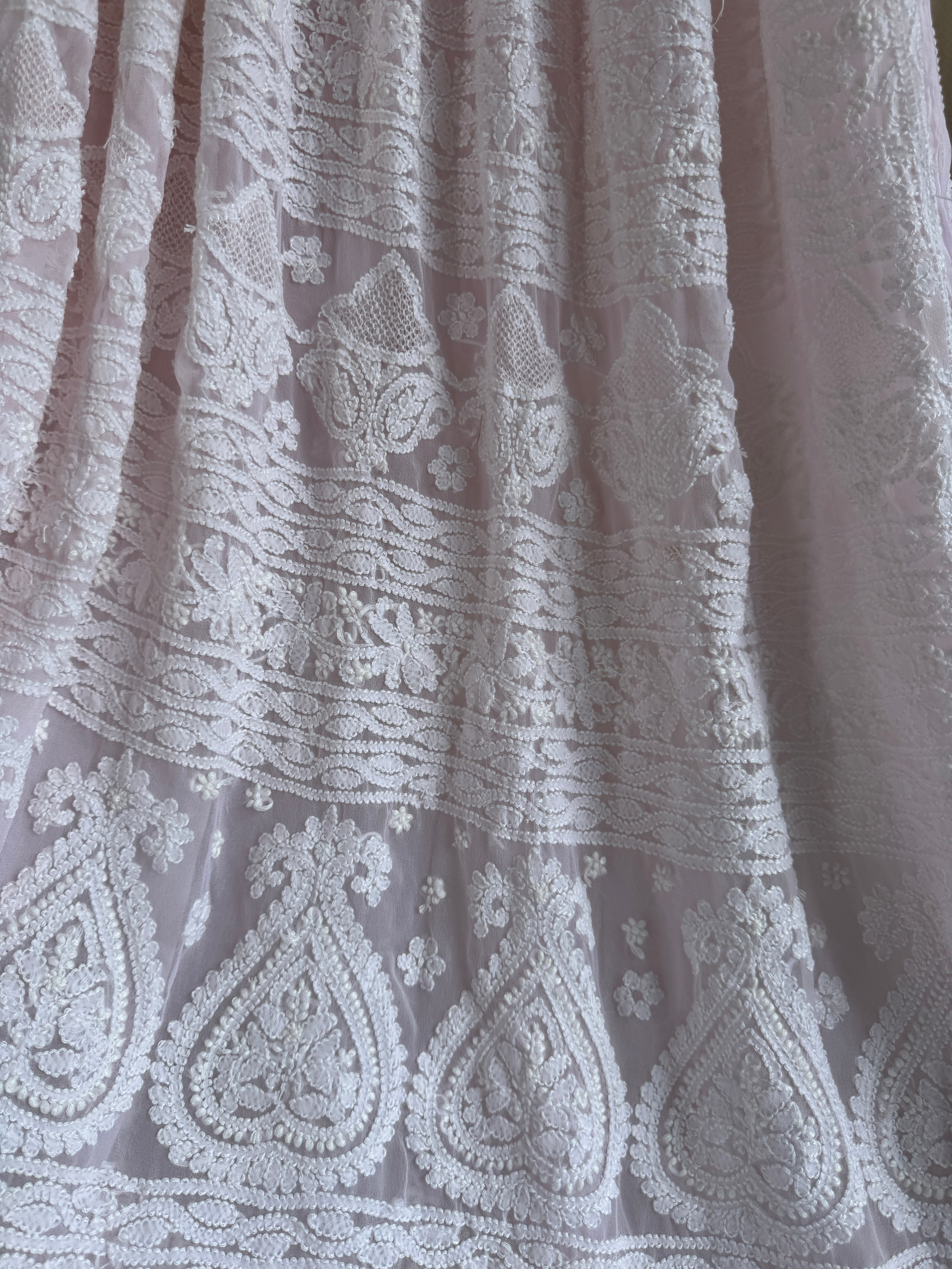 Georgette Chikankari saree in Pink ARIAA CHIKANKARI