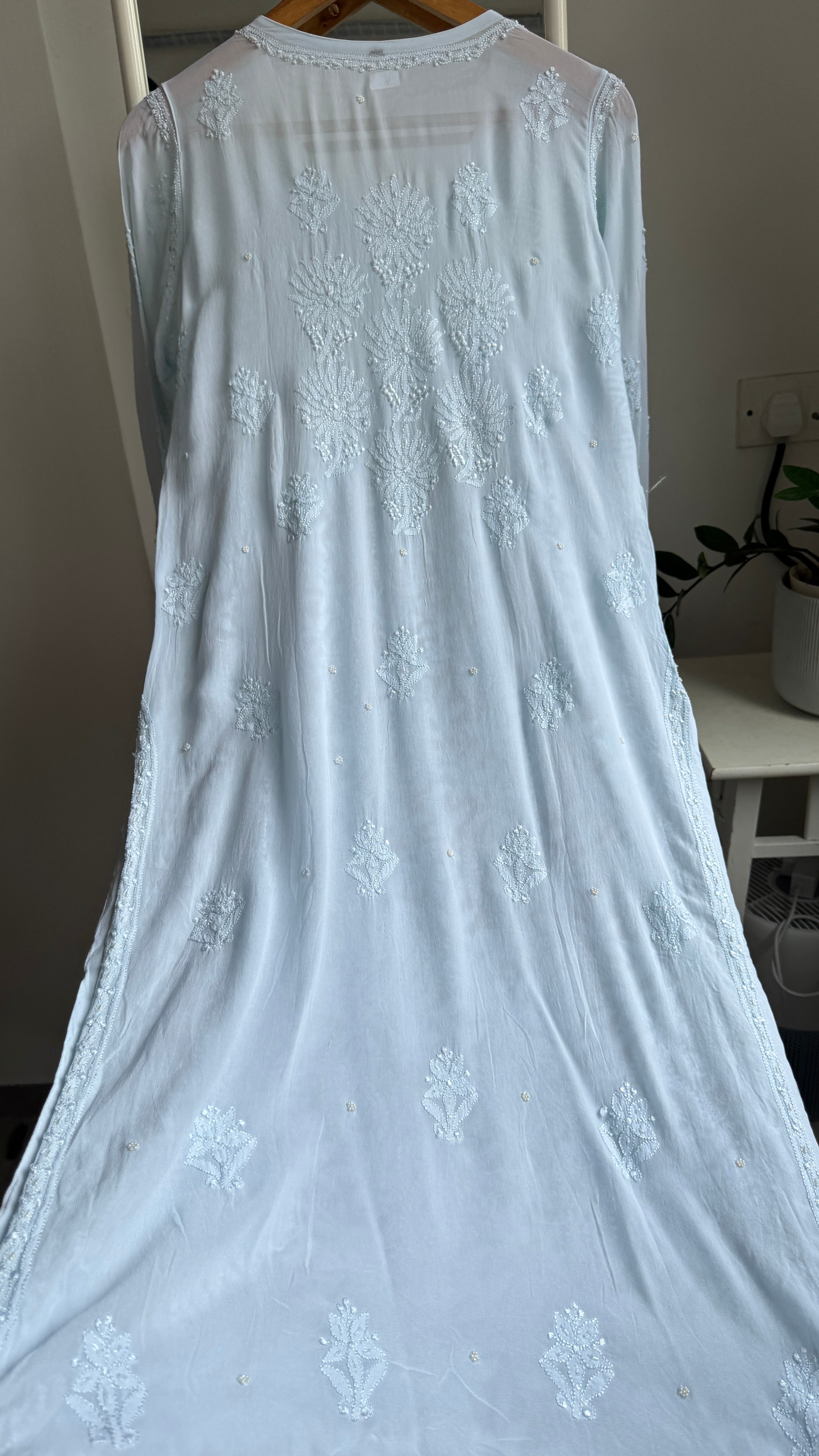 Viscose Kurti with Pearl Work - Blue