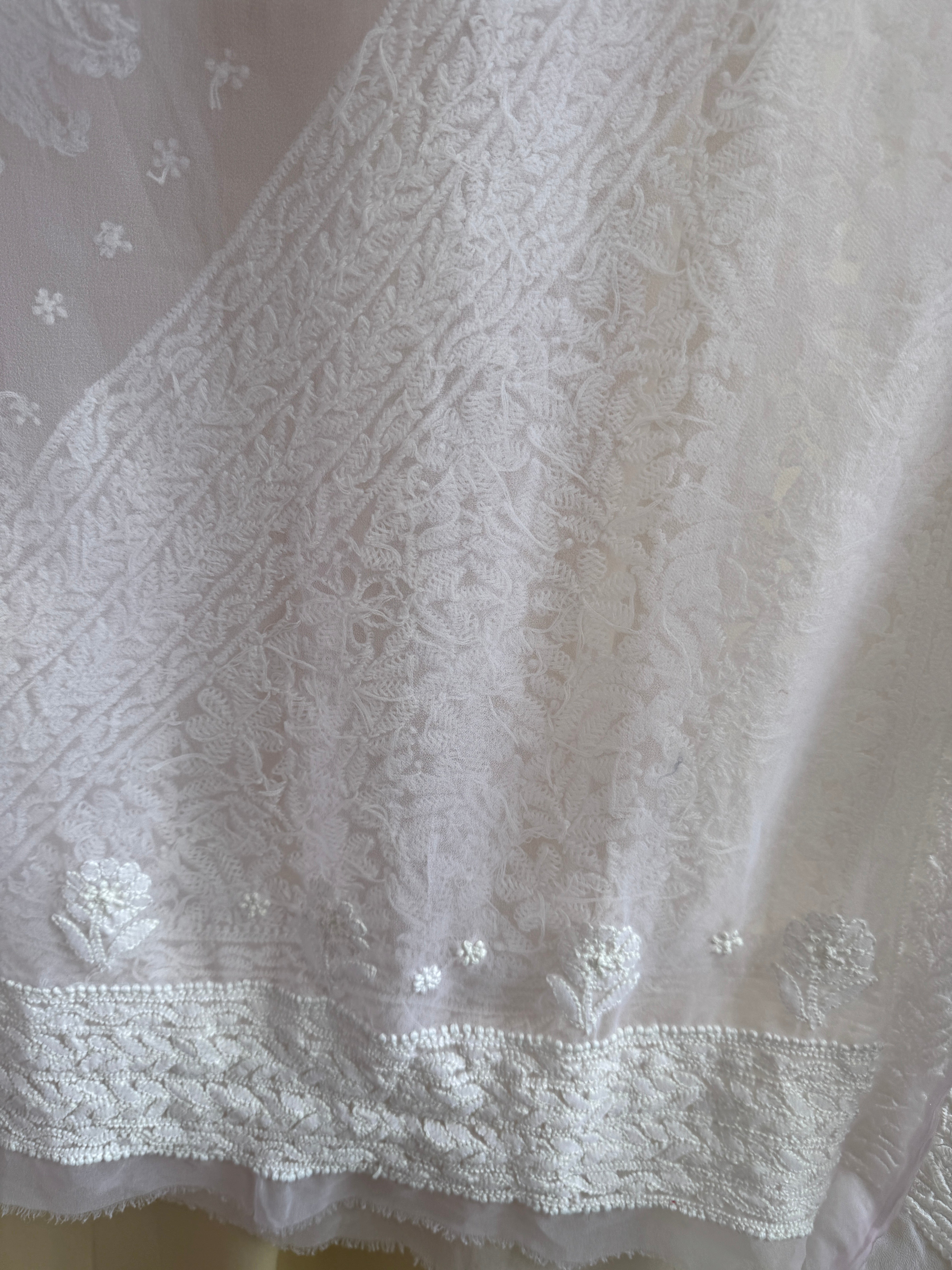 Georgette Chikankari saree in Pink ARIAA CHIKANKARI