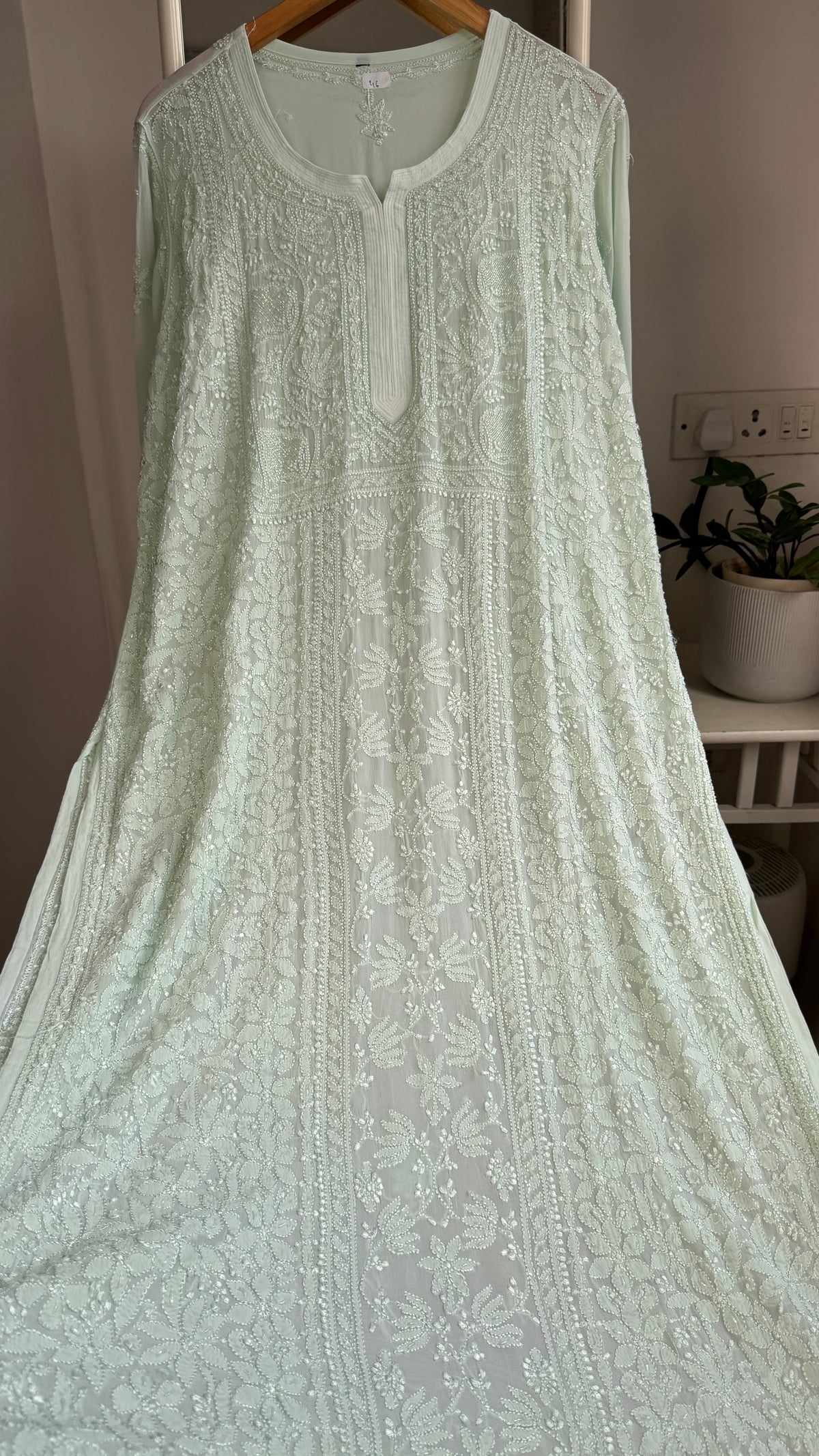 Viscose Kurti with Pearl Work - Green