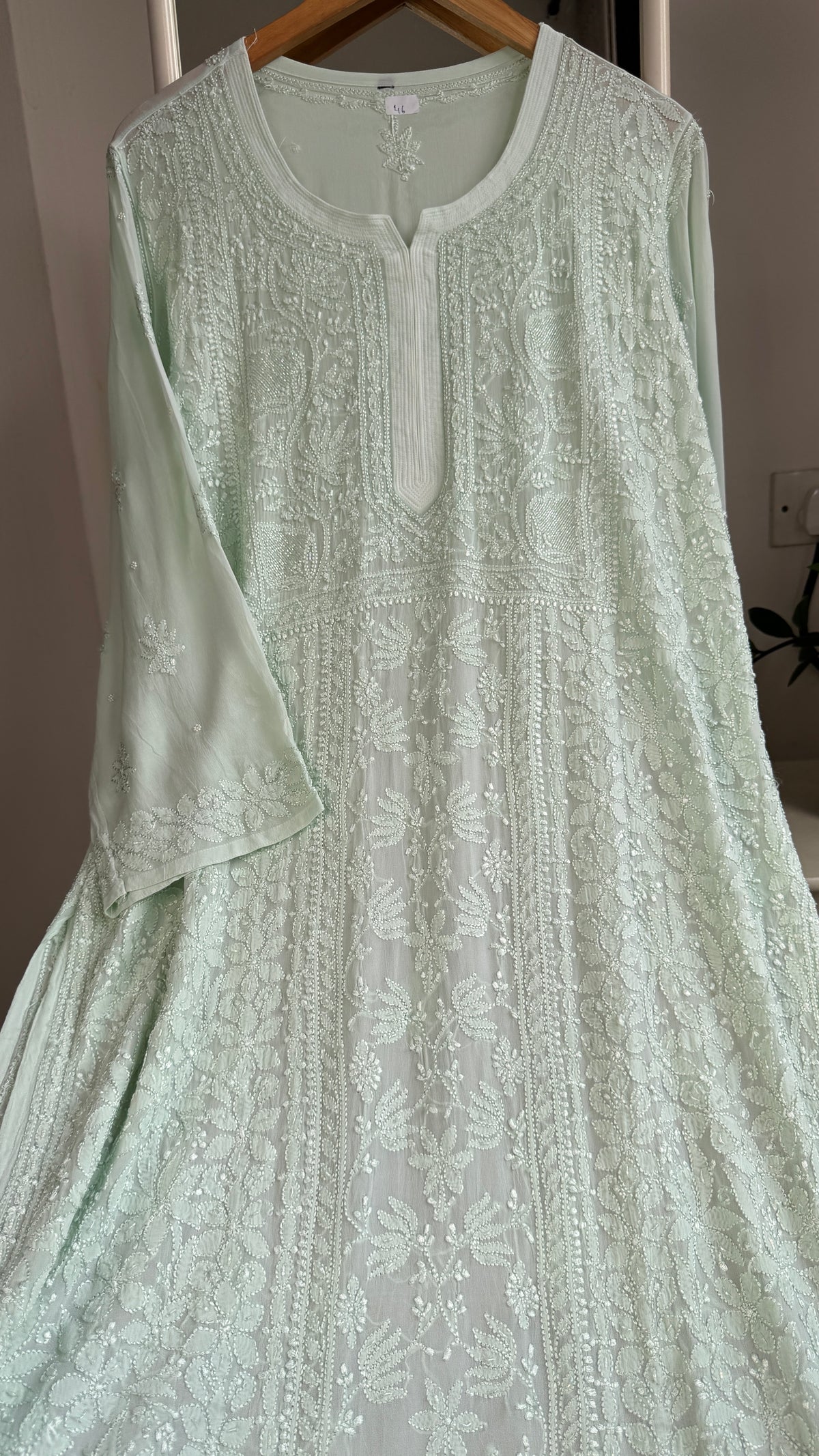 Viscose Kurti with Pearl Work - Green