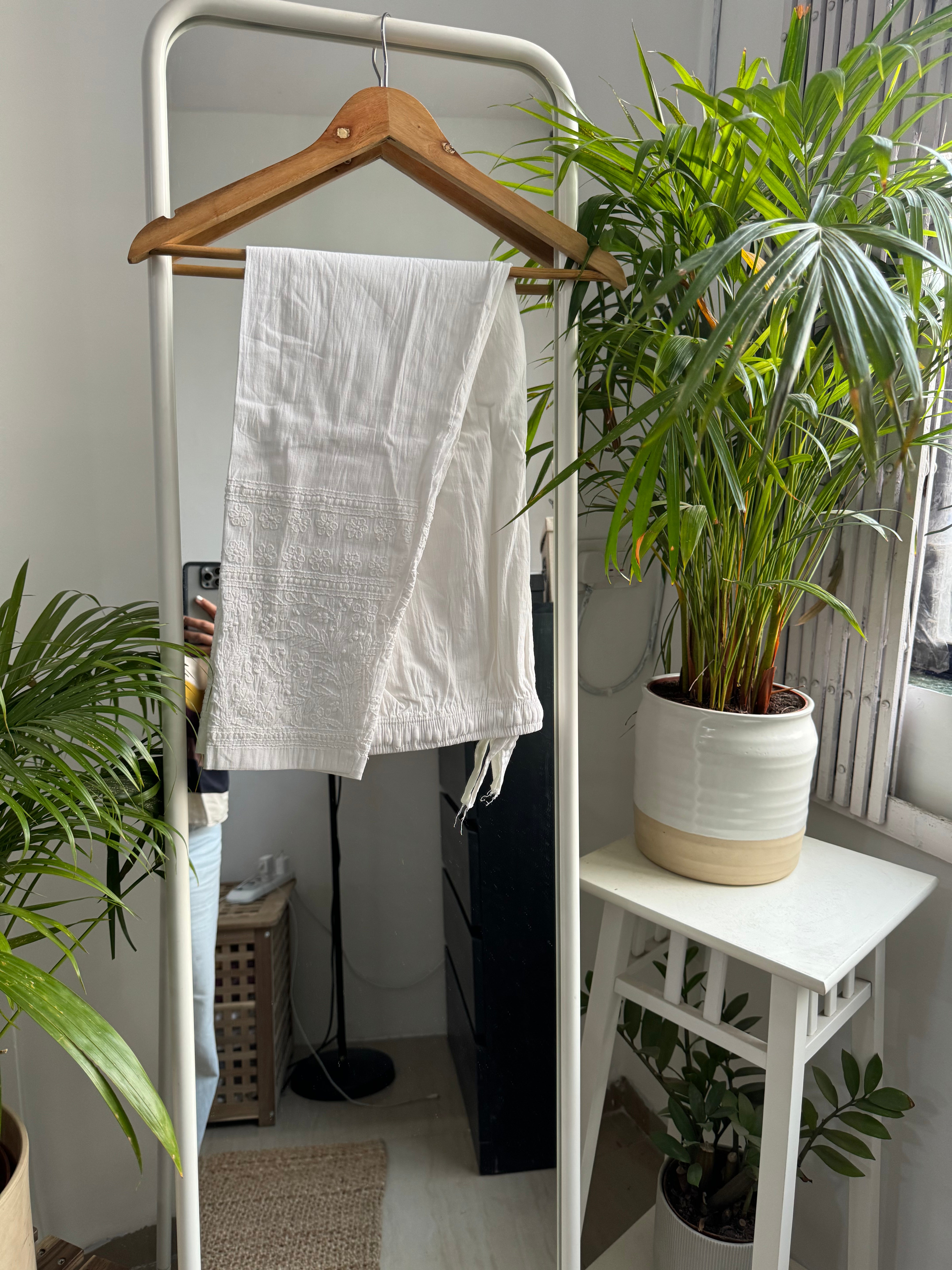 Chikankari Pants - White ARIAA CHIKANKARI