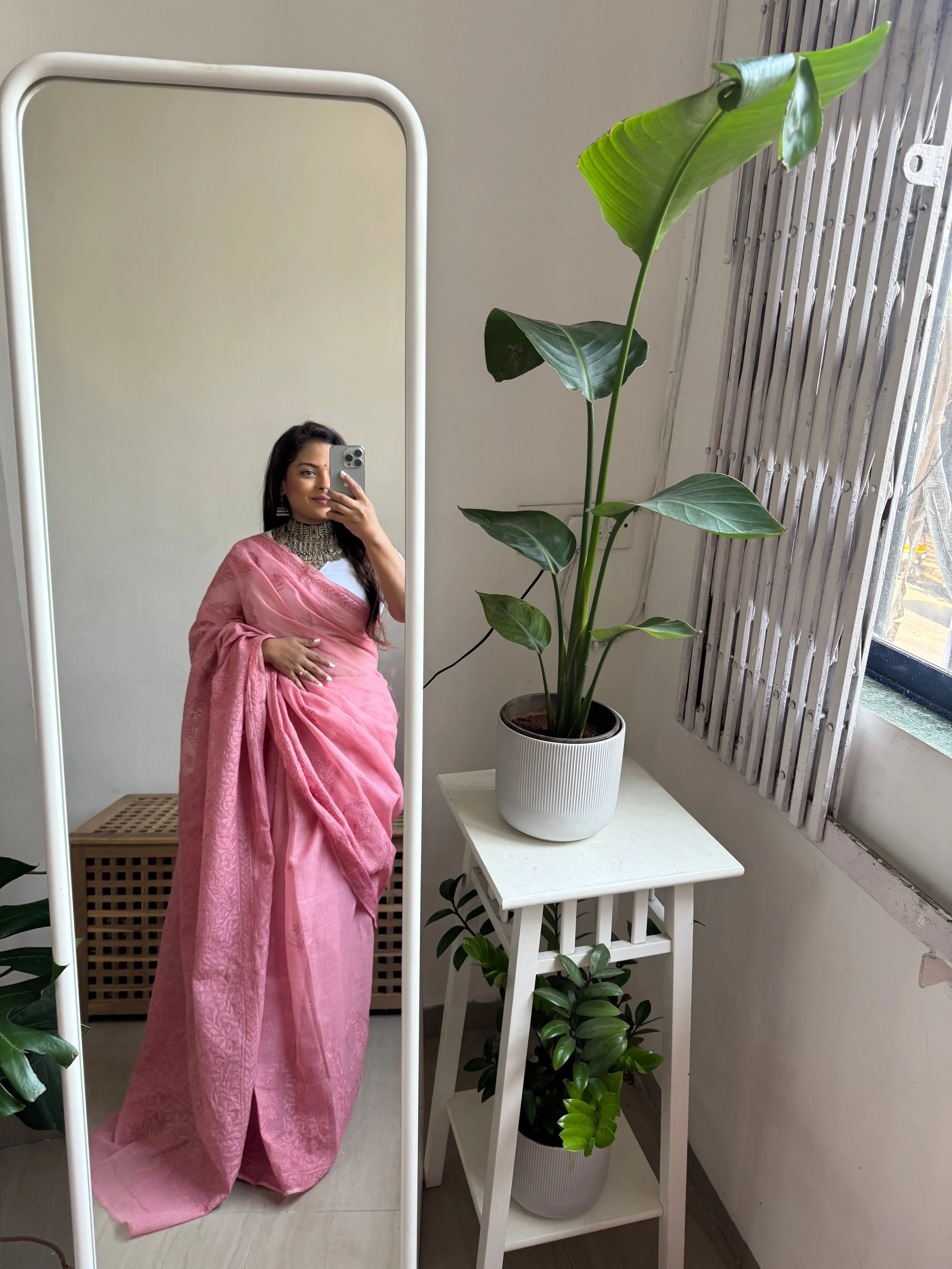 Kota Chikankari saree in Rosewood ARIAA CHIKANKARI