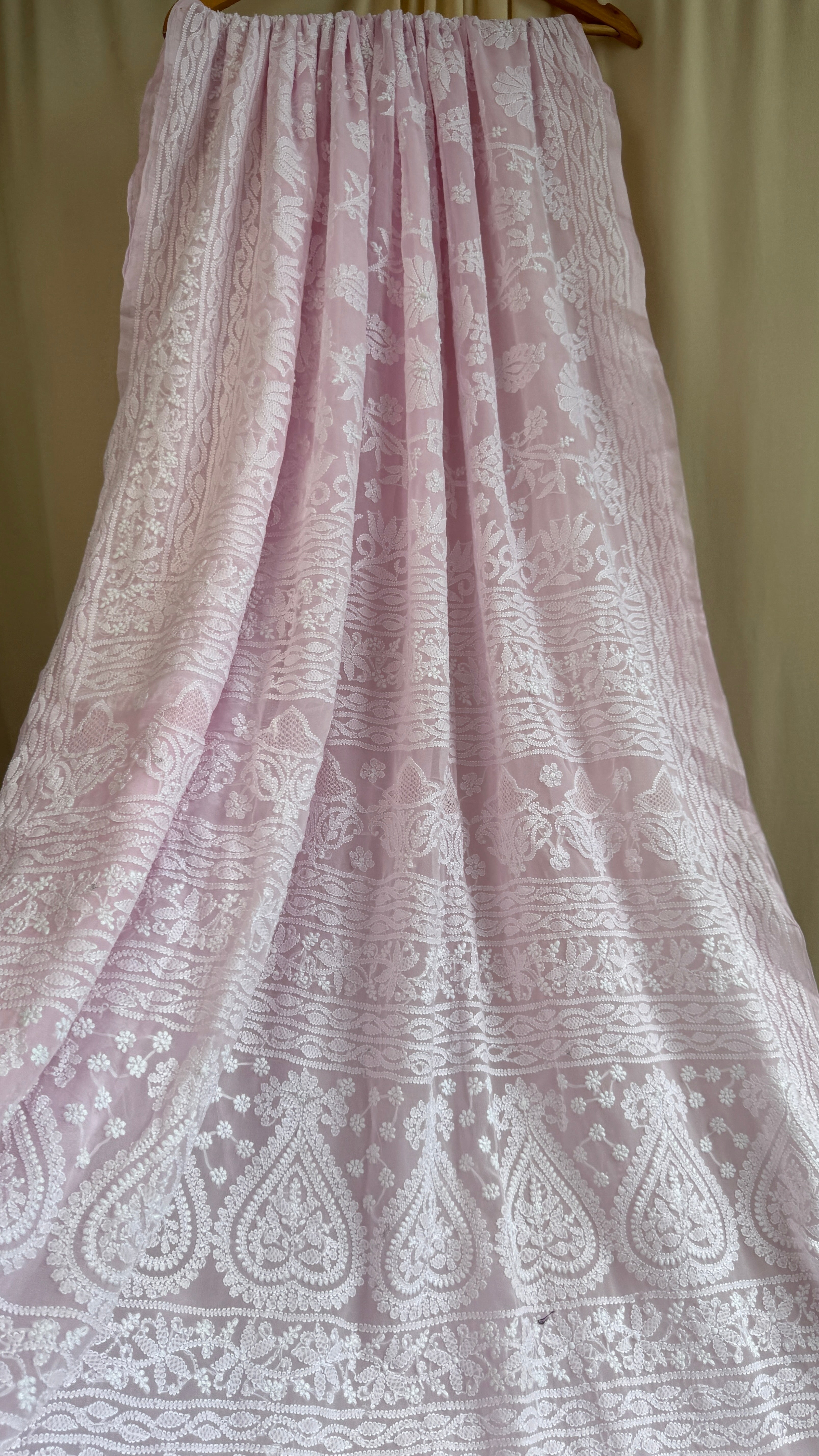 Georgette Chikankari saree in Pink
