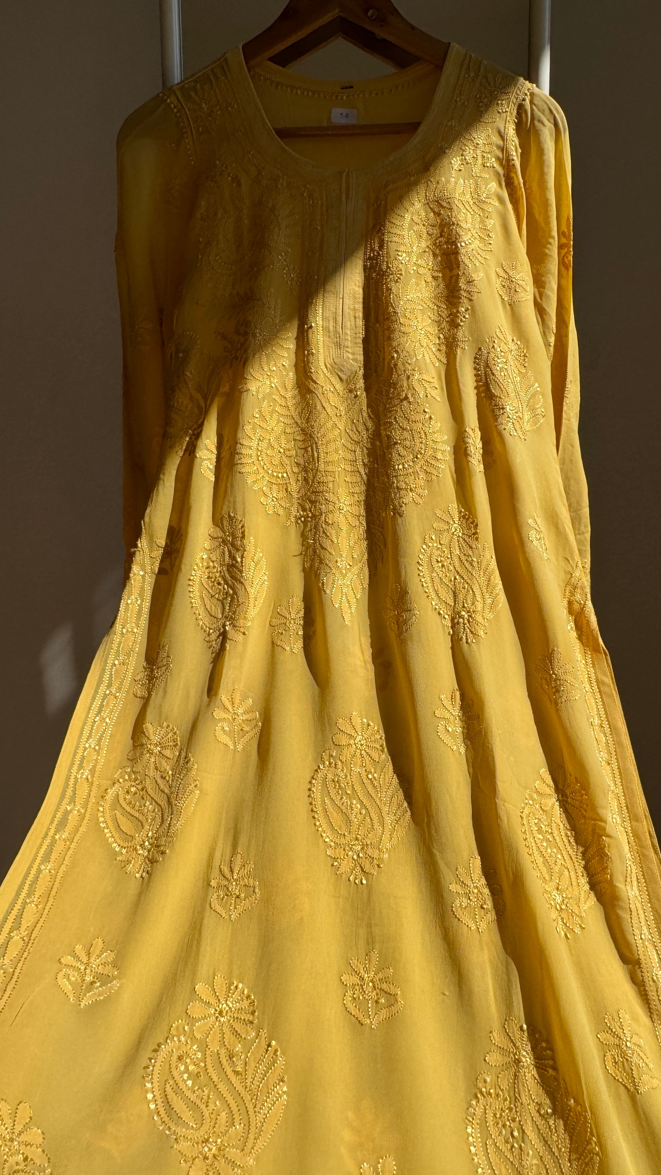 Viscose Kurti - Gala Booti- Yellow