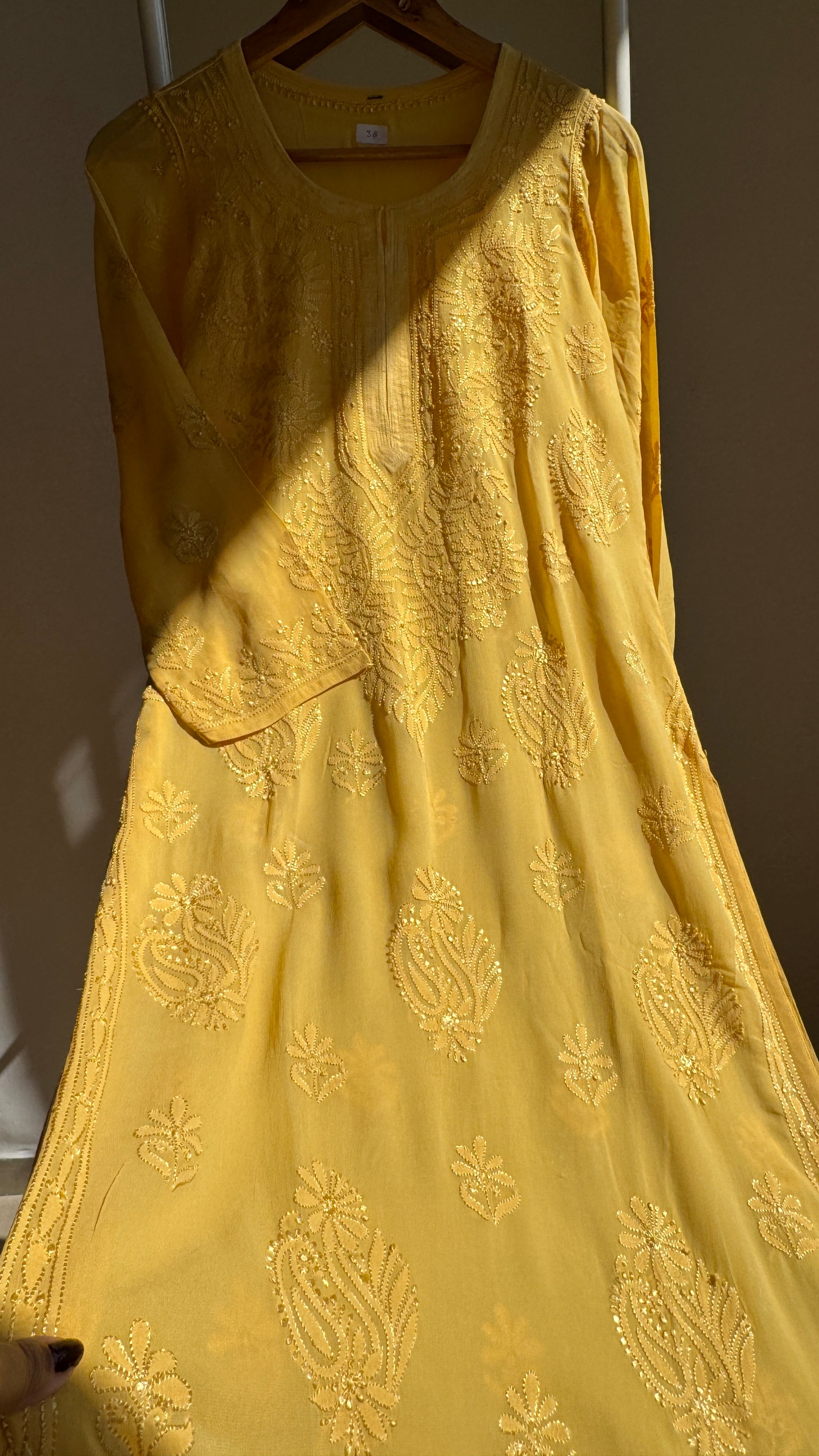 Viscose Kurti - Gala Booti- Yellow