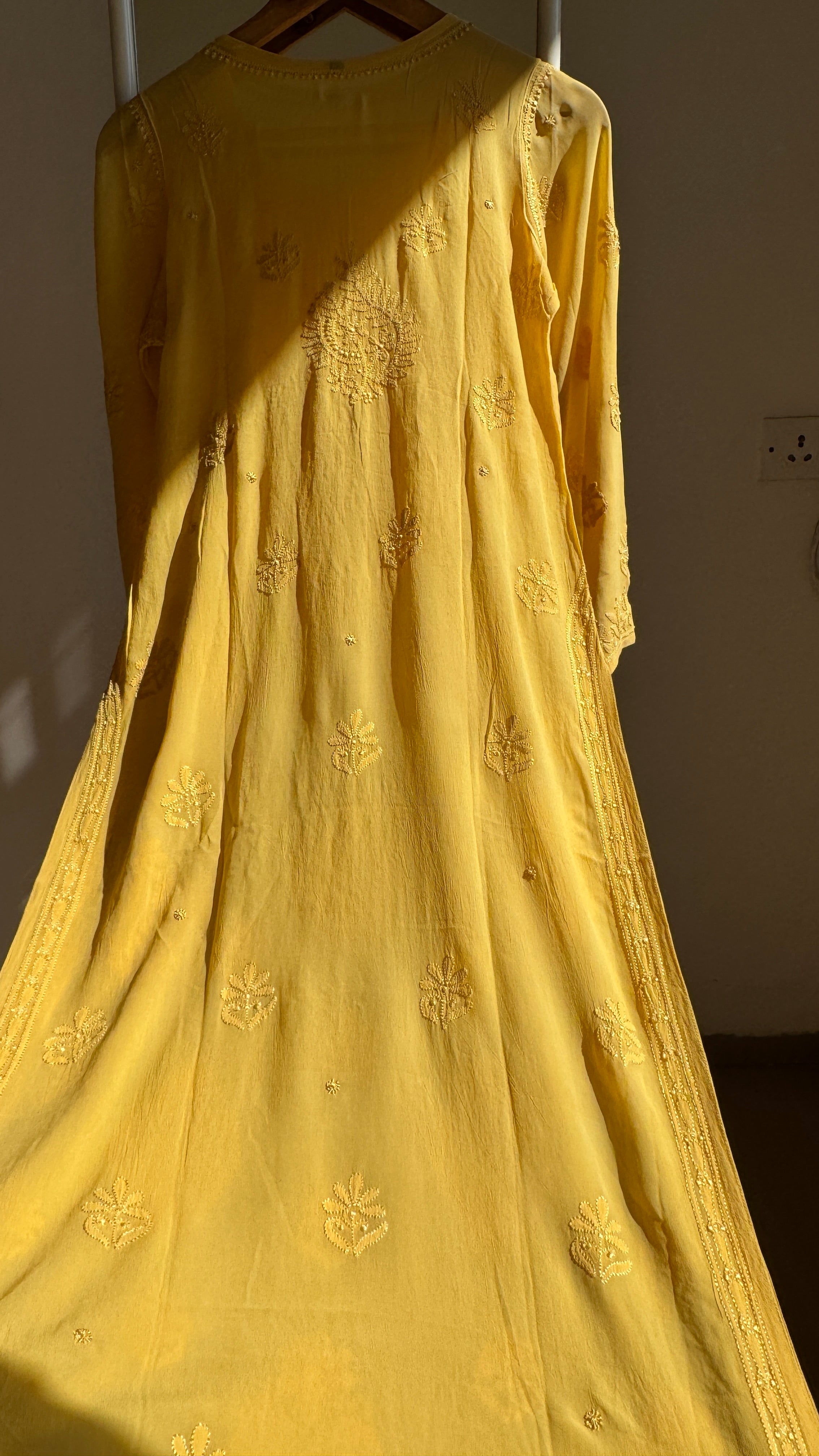 Viscose Kurti - Gala Booti- Yellow