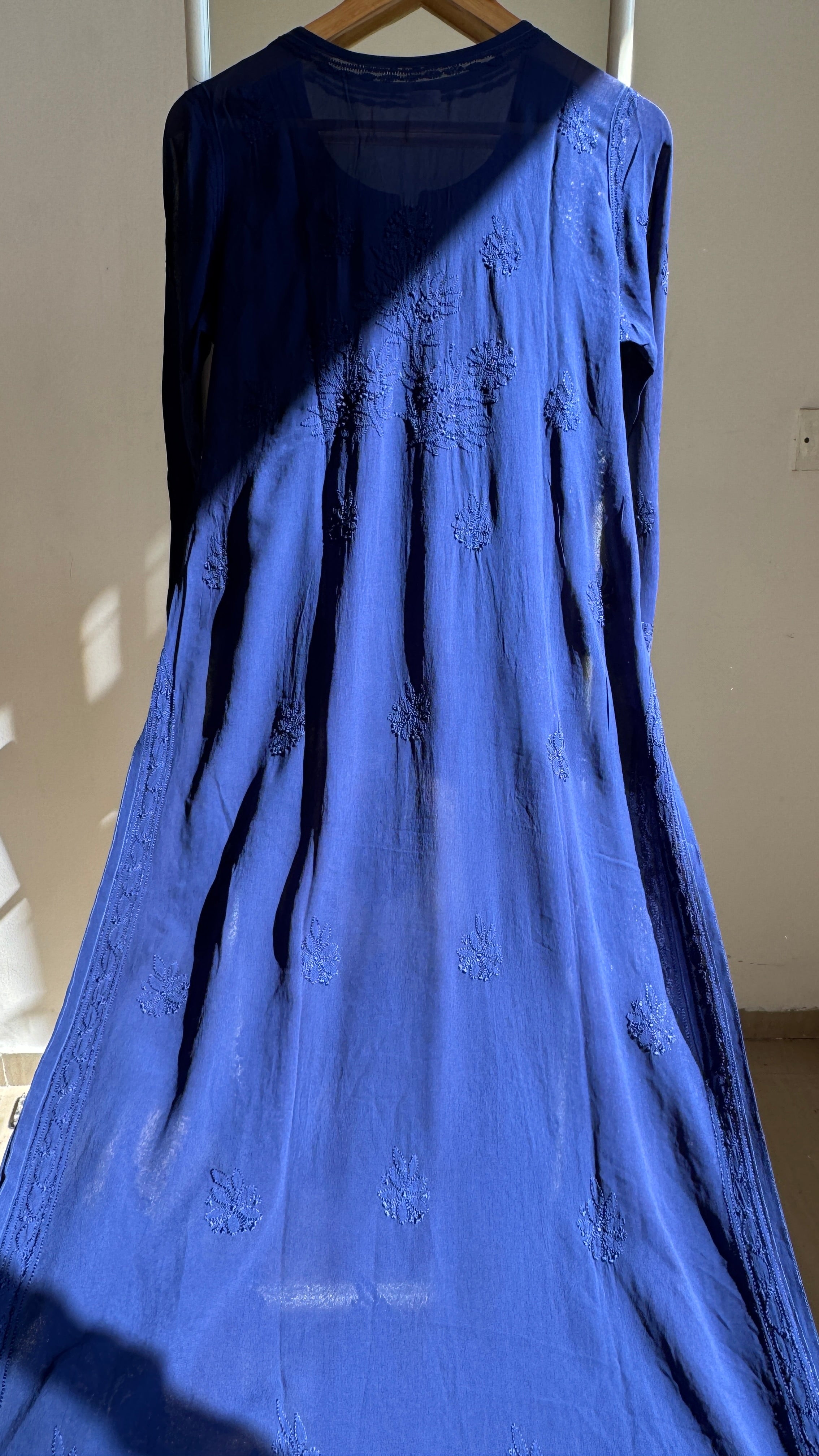 Viscose Kurti - Gala Booti- Blue