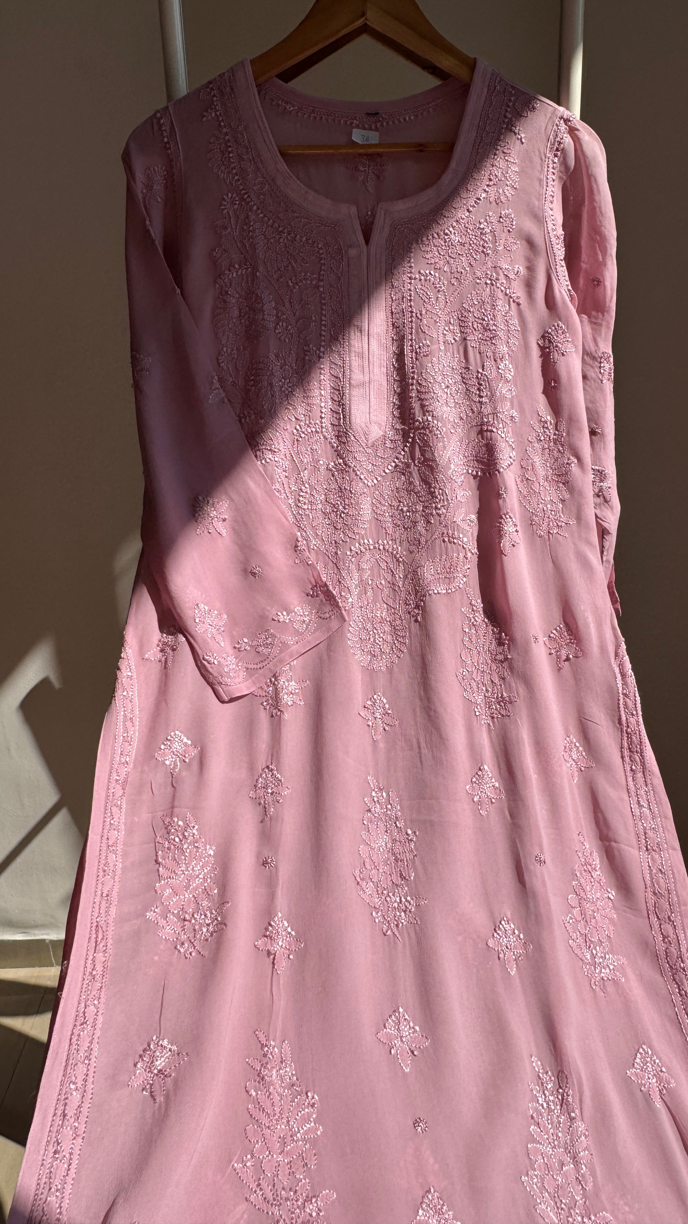 Viscose Kurti - Gala Booti- Onion Pink
