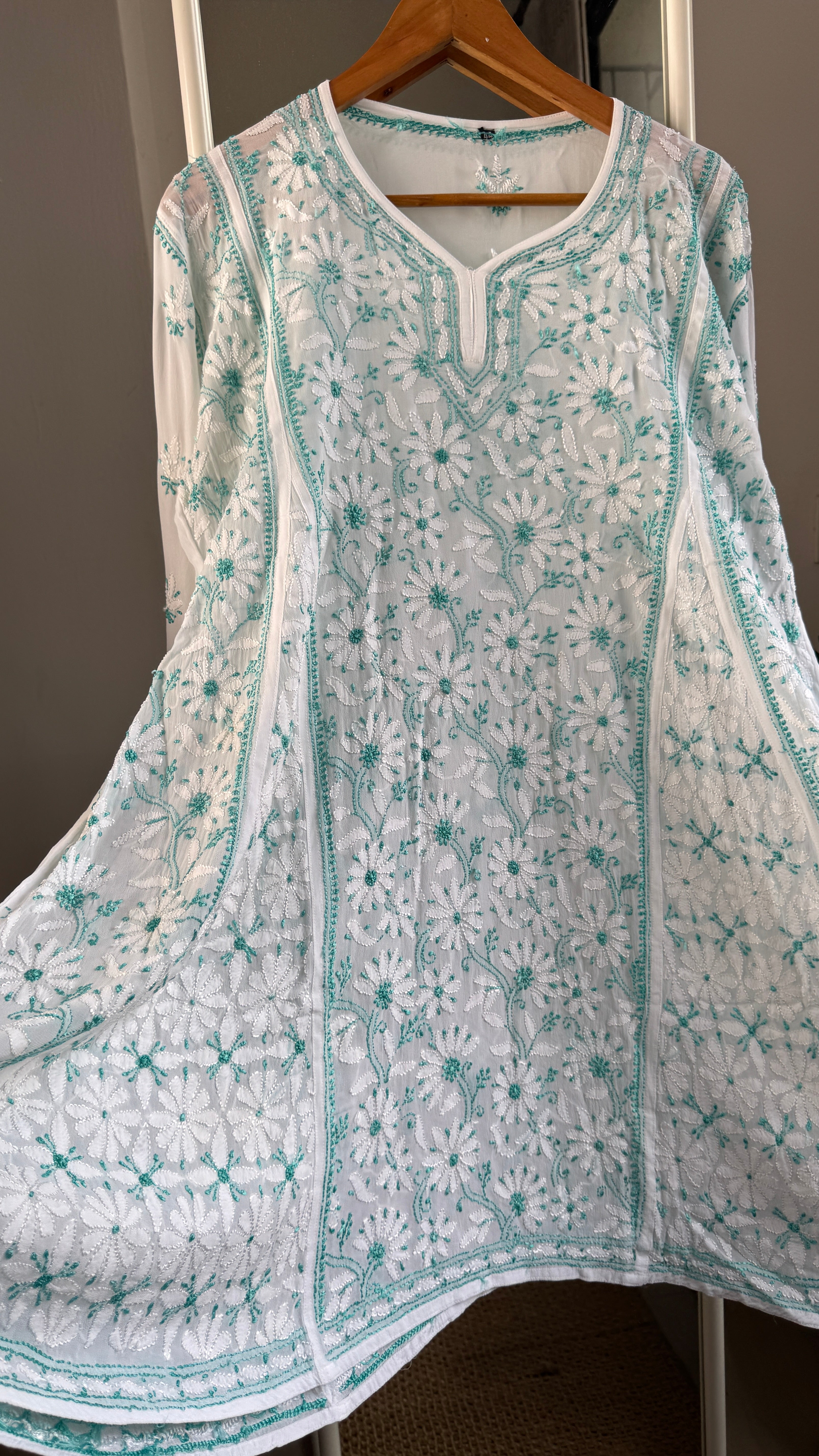 Viscose Chikankari Short Anarkali - Multi Colour - Sahar Collection