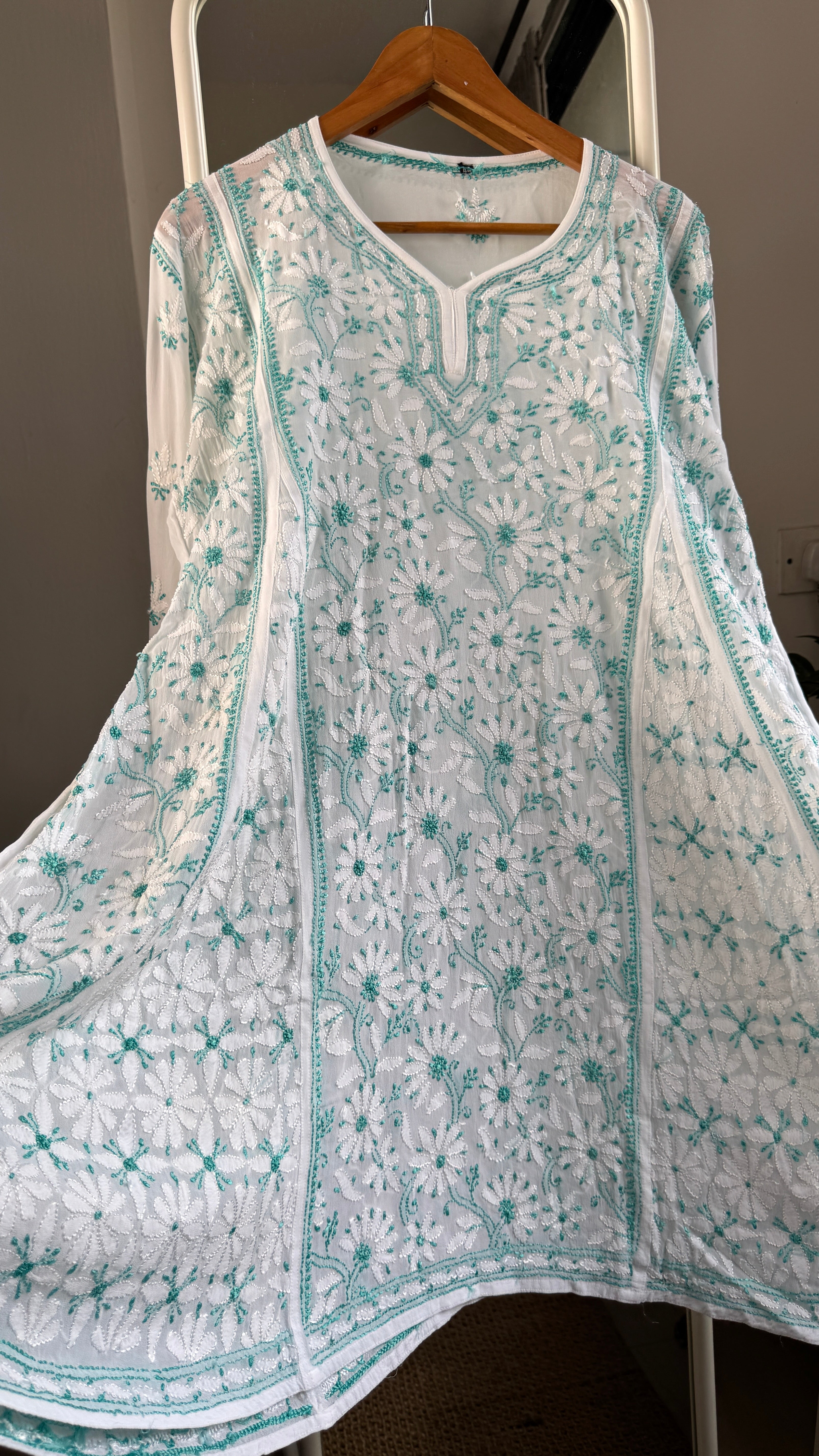 Viscose Chikankari Short Anarkali - Multi Colour - Sahar Collection