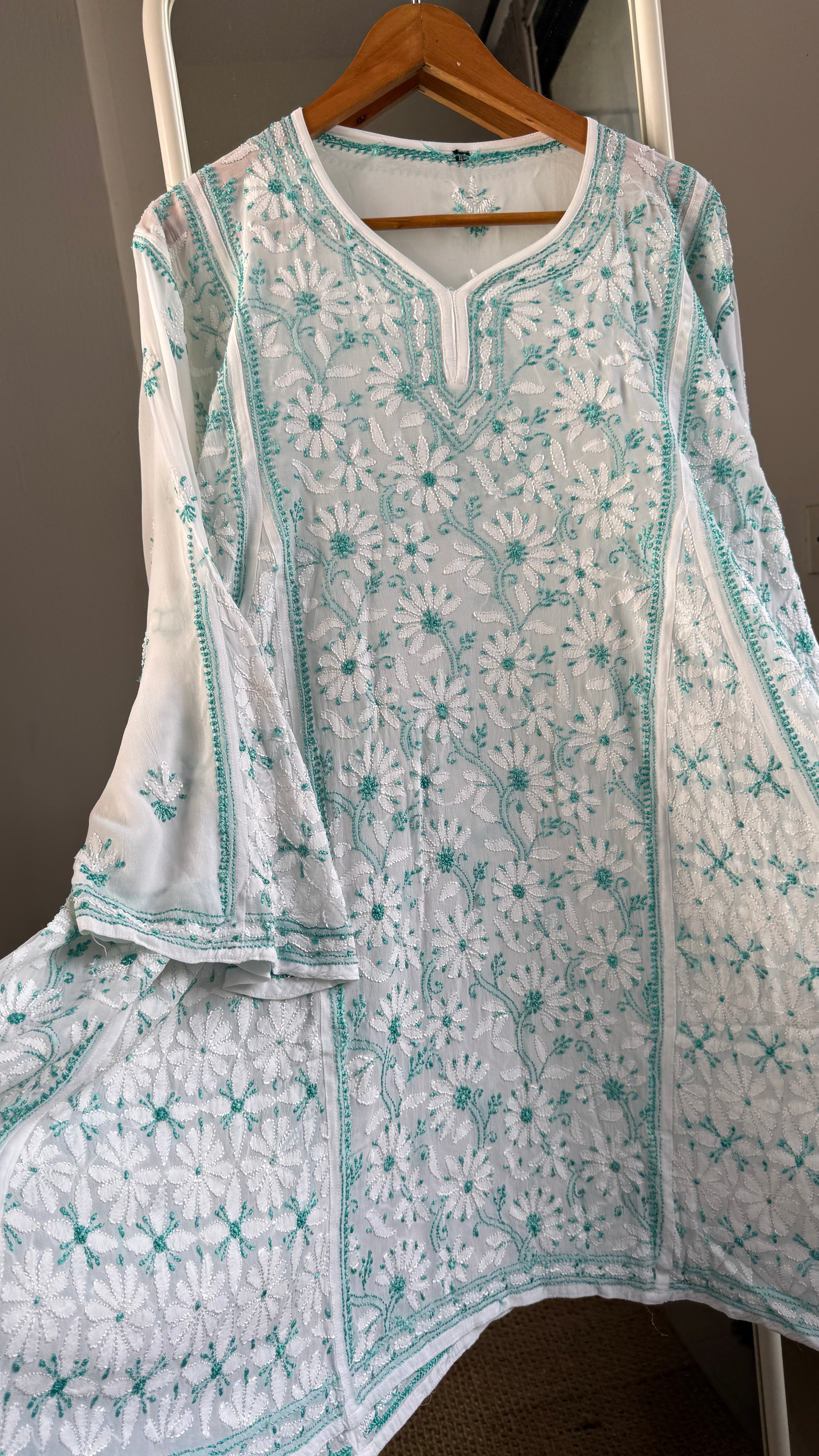 Viscose Chikankari Short Anarkali - Multi Colour - Sahar Collection