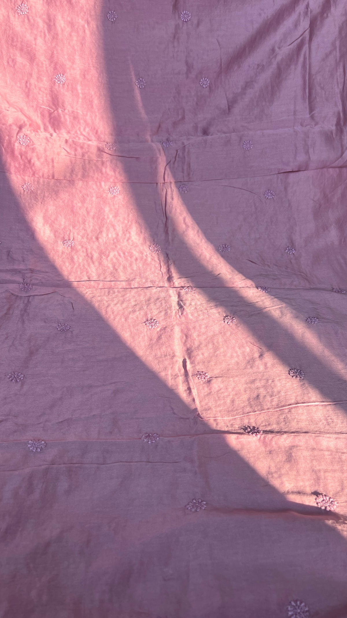 Pure Tussar Silk Chikankari Kurta Length - Mens- Mauve