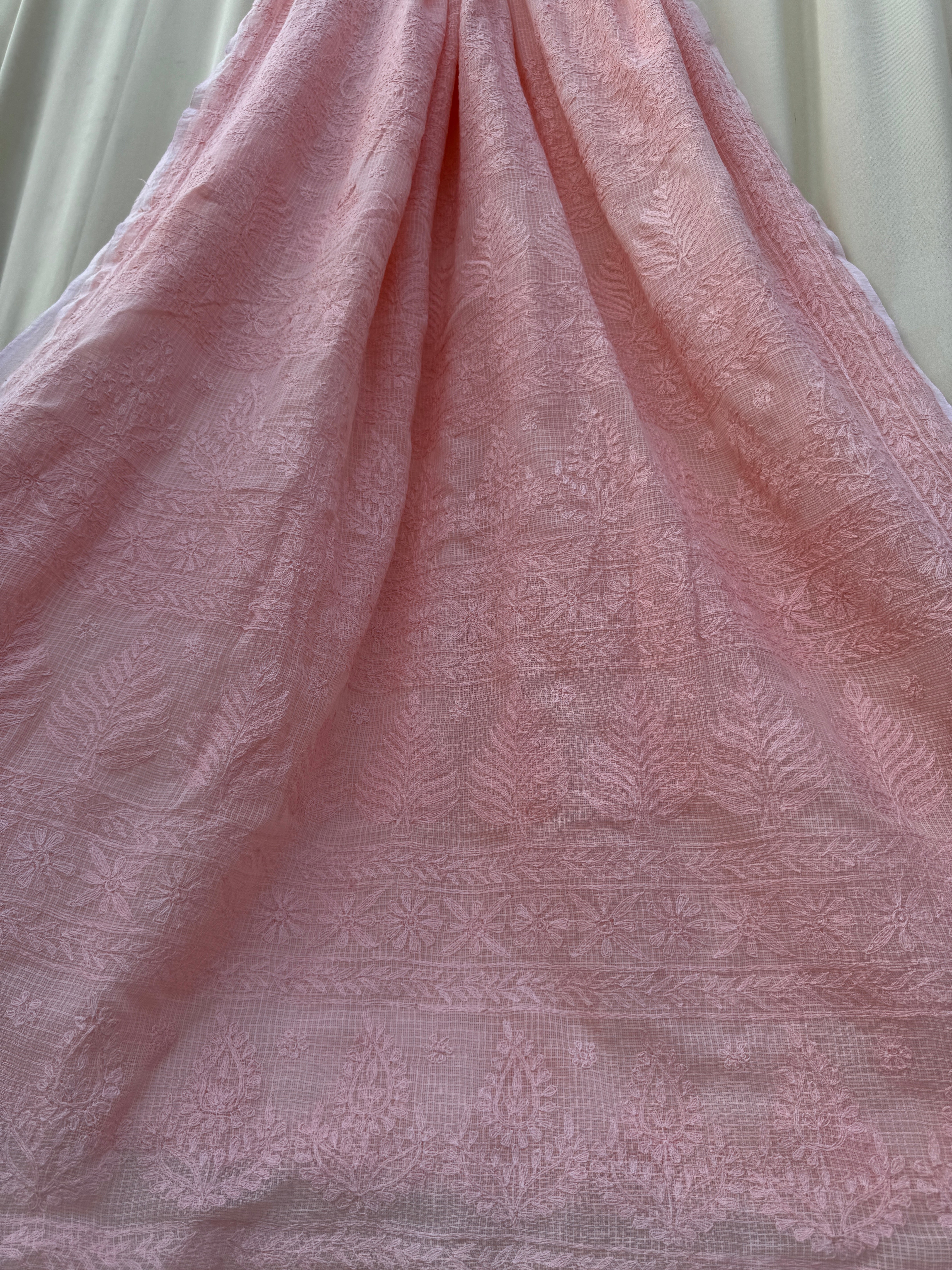 Kota Chikankari saree in Peach