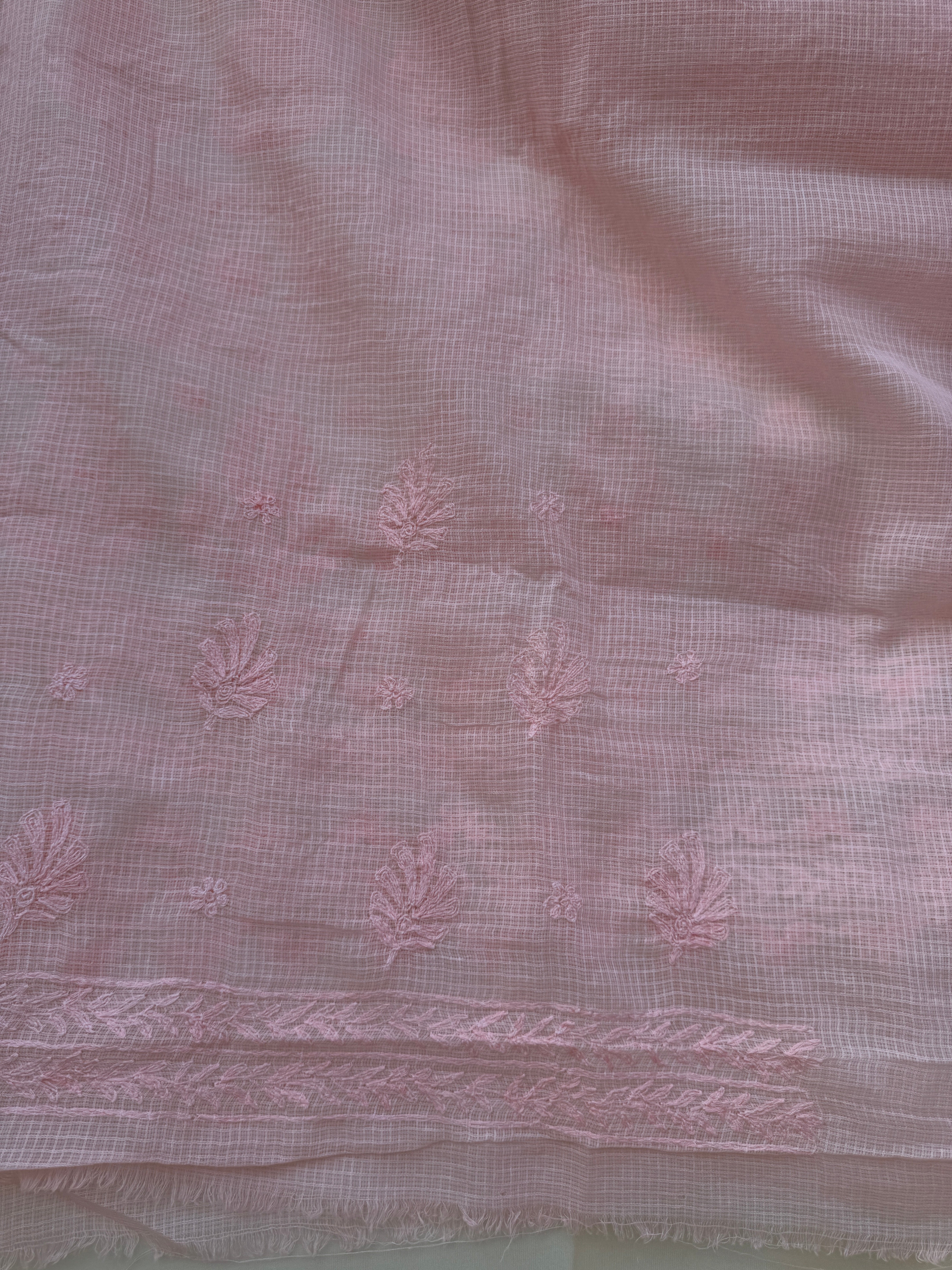 Kota Chikankari saree in Peach