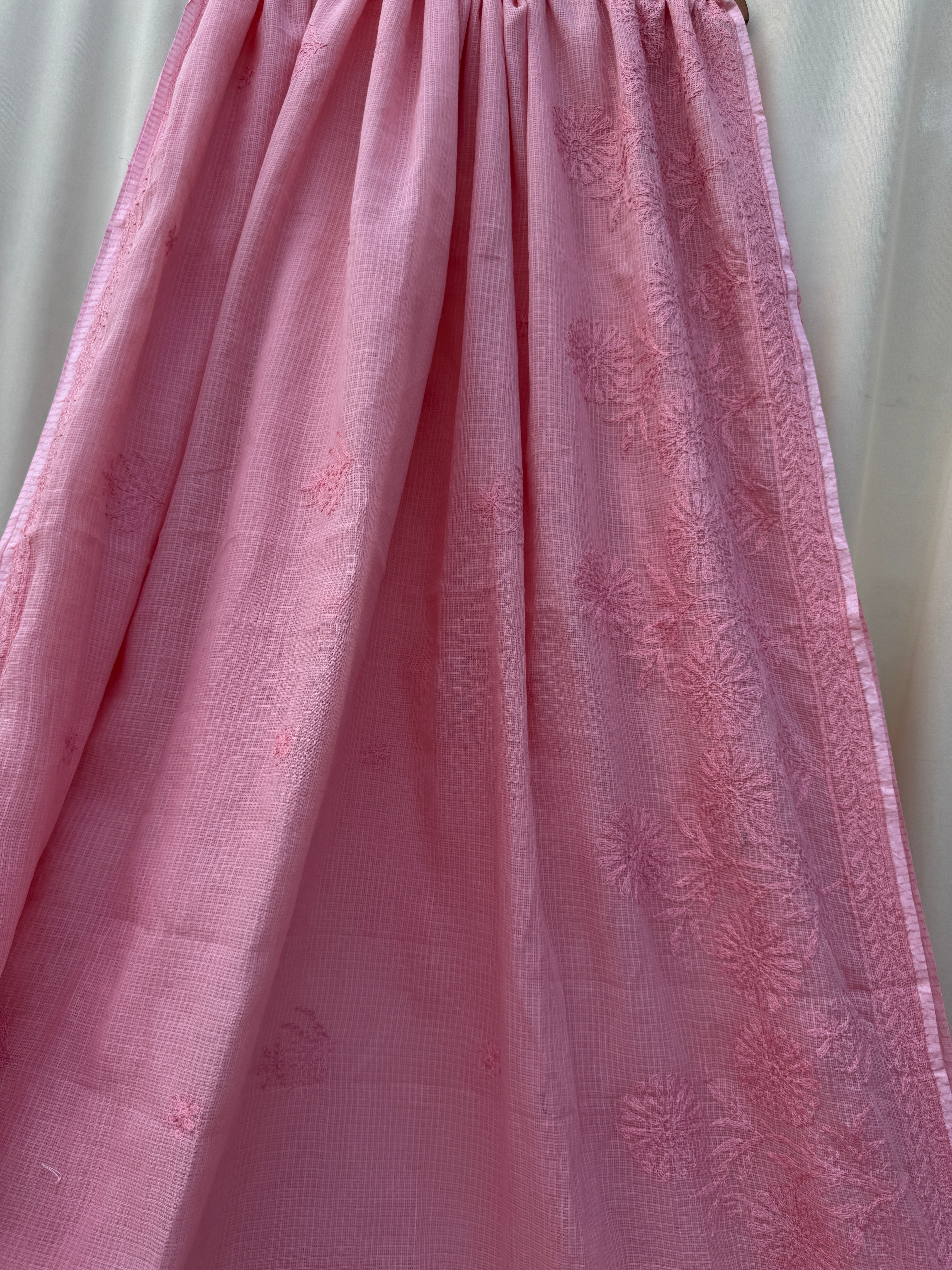 Kota Chikankari saree in Peach