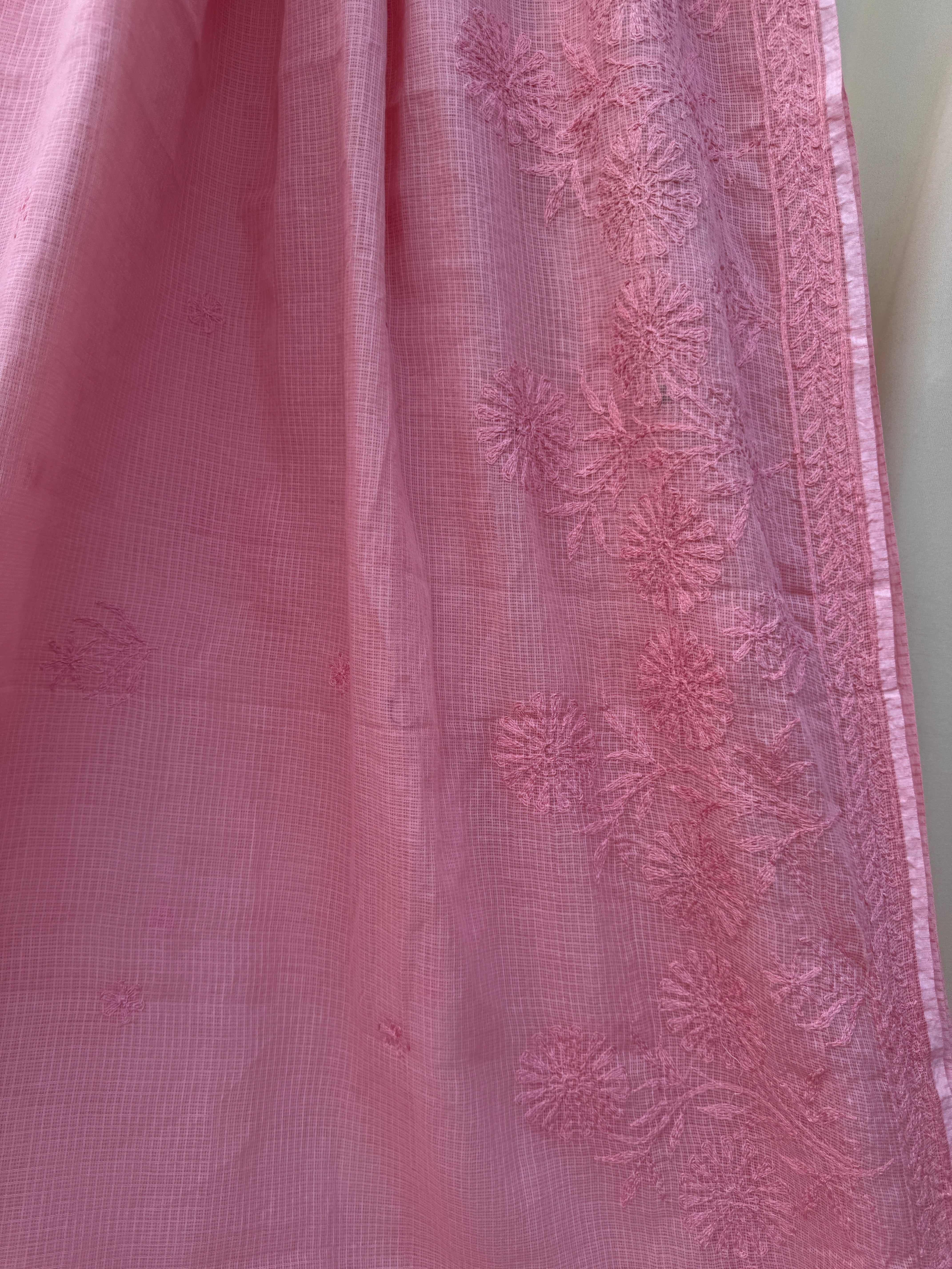 Kota Chikankari saree in Peach