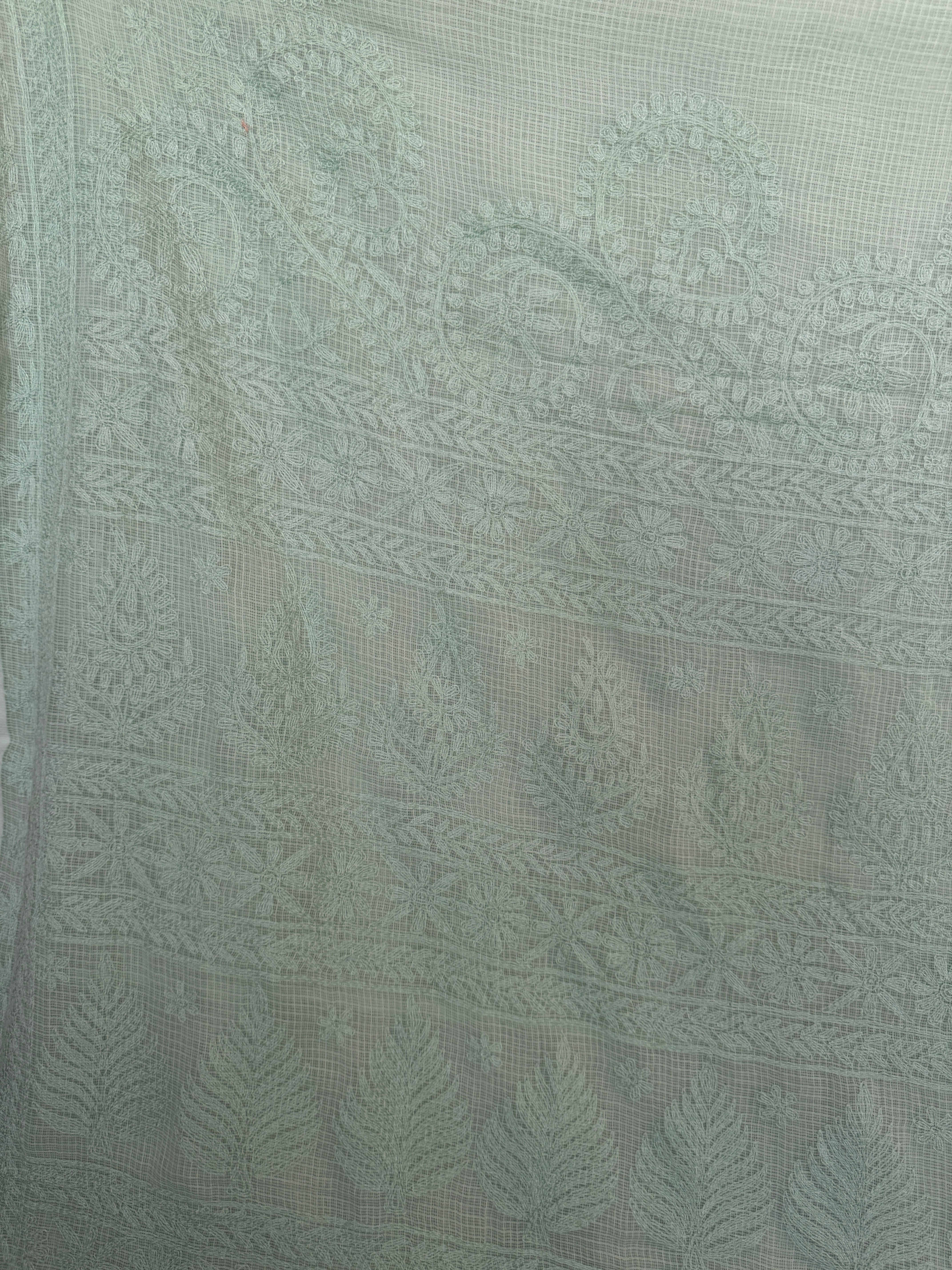 Kota Chikankari saree in Sea Green