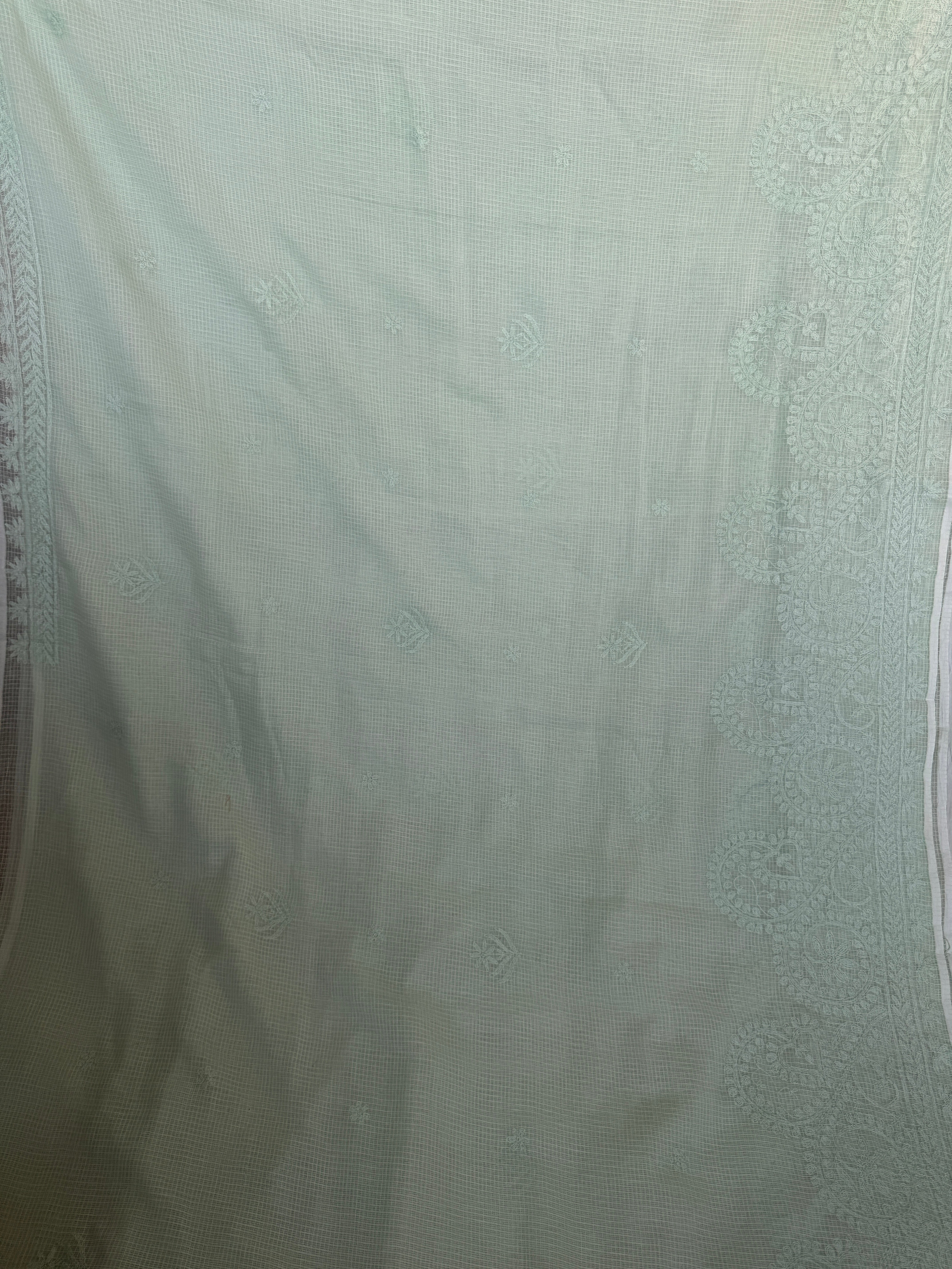 Kota Chikankari saree in Sea Green