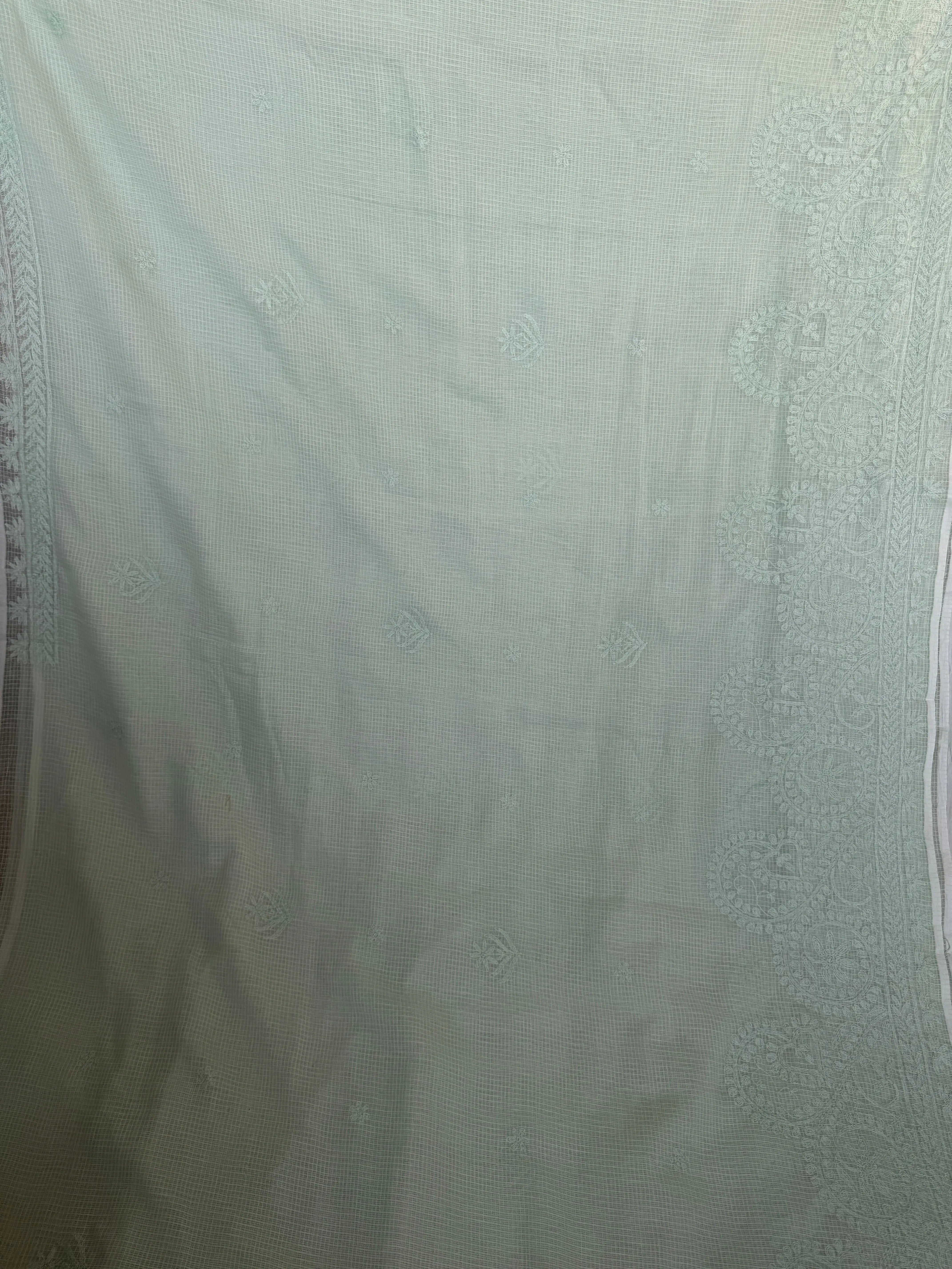 Kota Chikankari saree in Sea Green ARIAA CHIKANKARI
